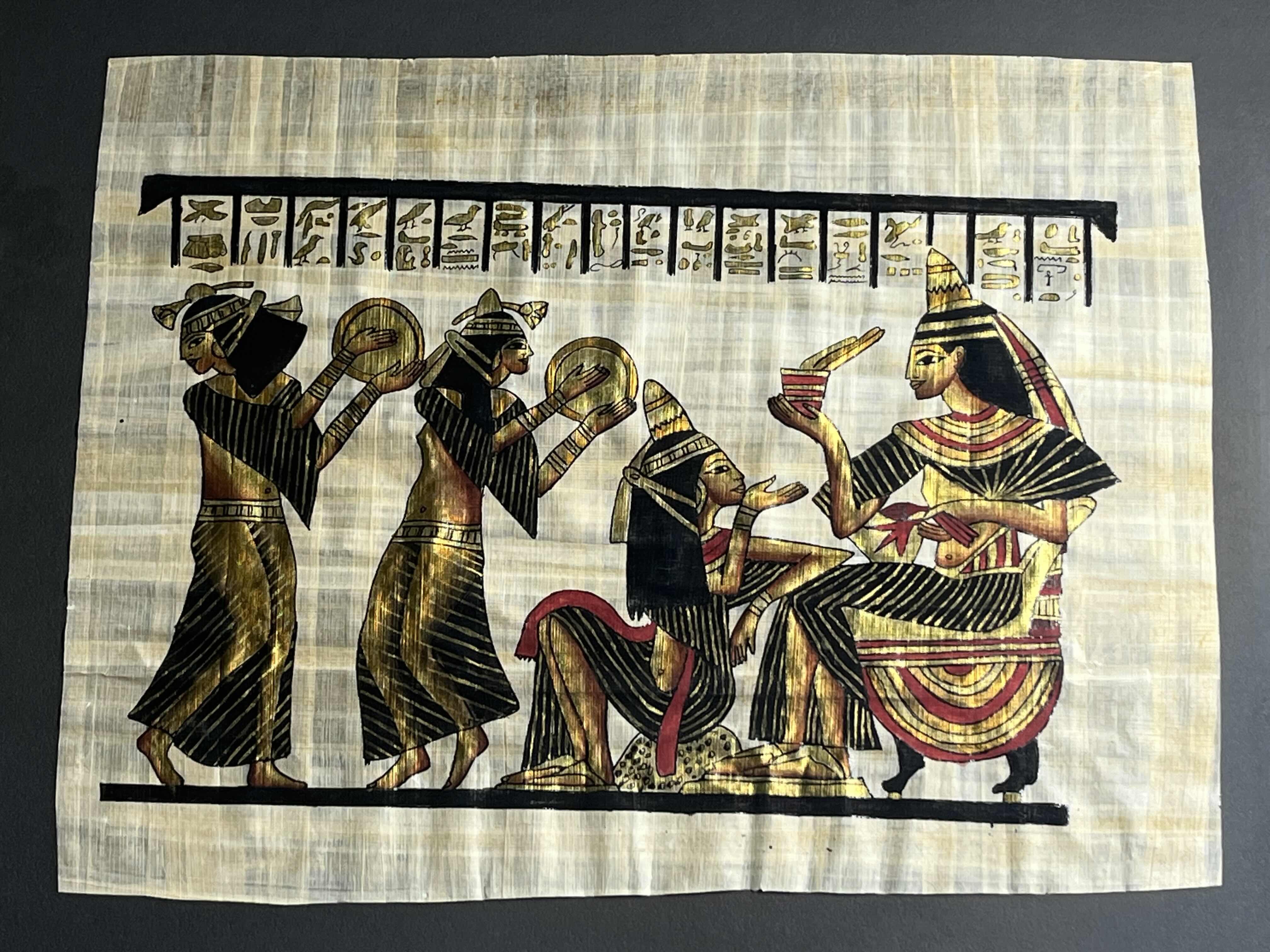 Photo 1 of EGYPTIAN CELEBRATION PAPYRUS FRAMED ARTWORK 14” X 19”