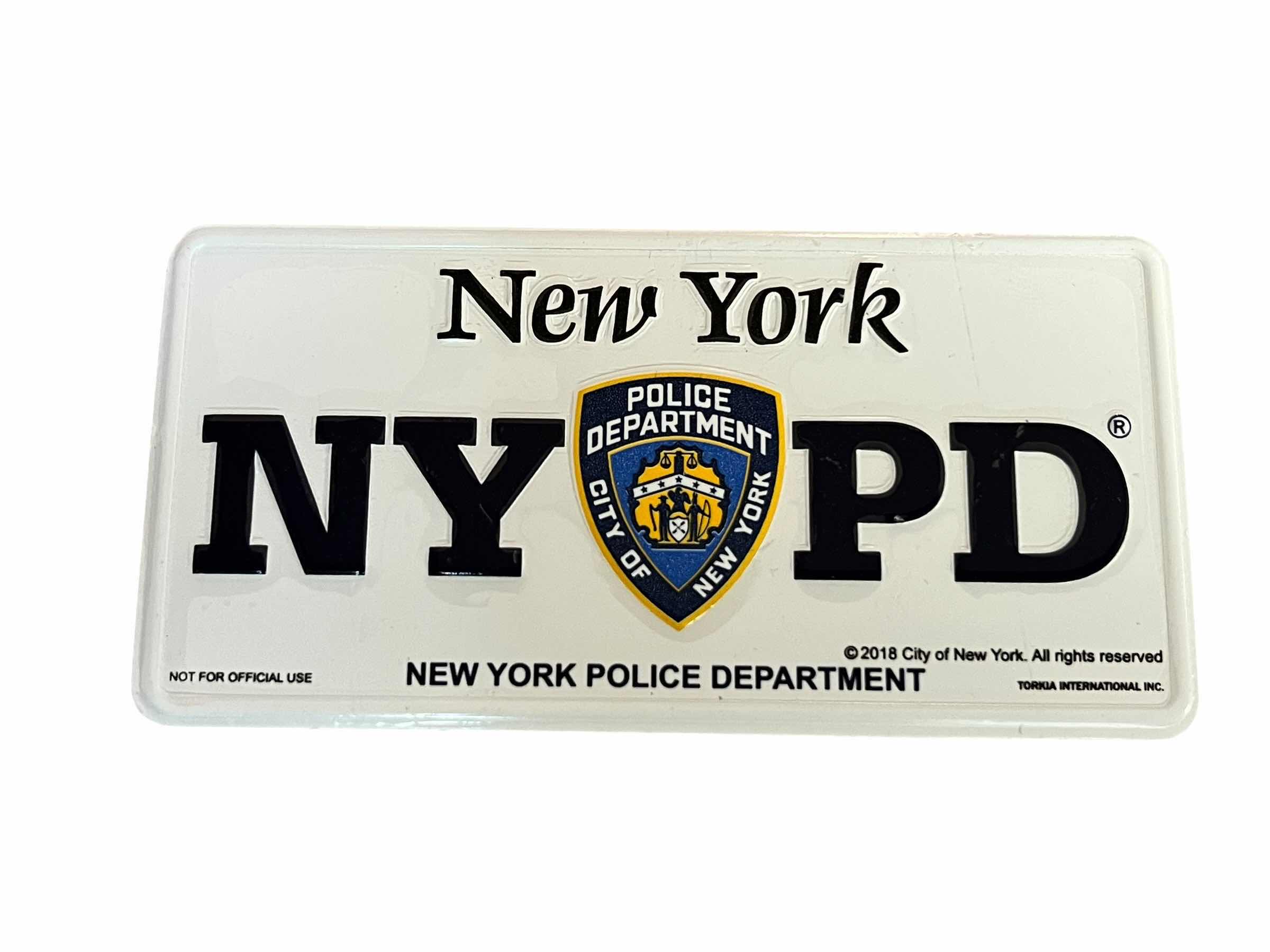 Photo 1 of NYPD CITY OF NEW YORK POLICE DEPARTMENT BASEBALL AND LICENSE PLATE MAGNET