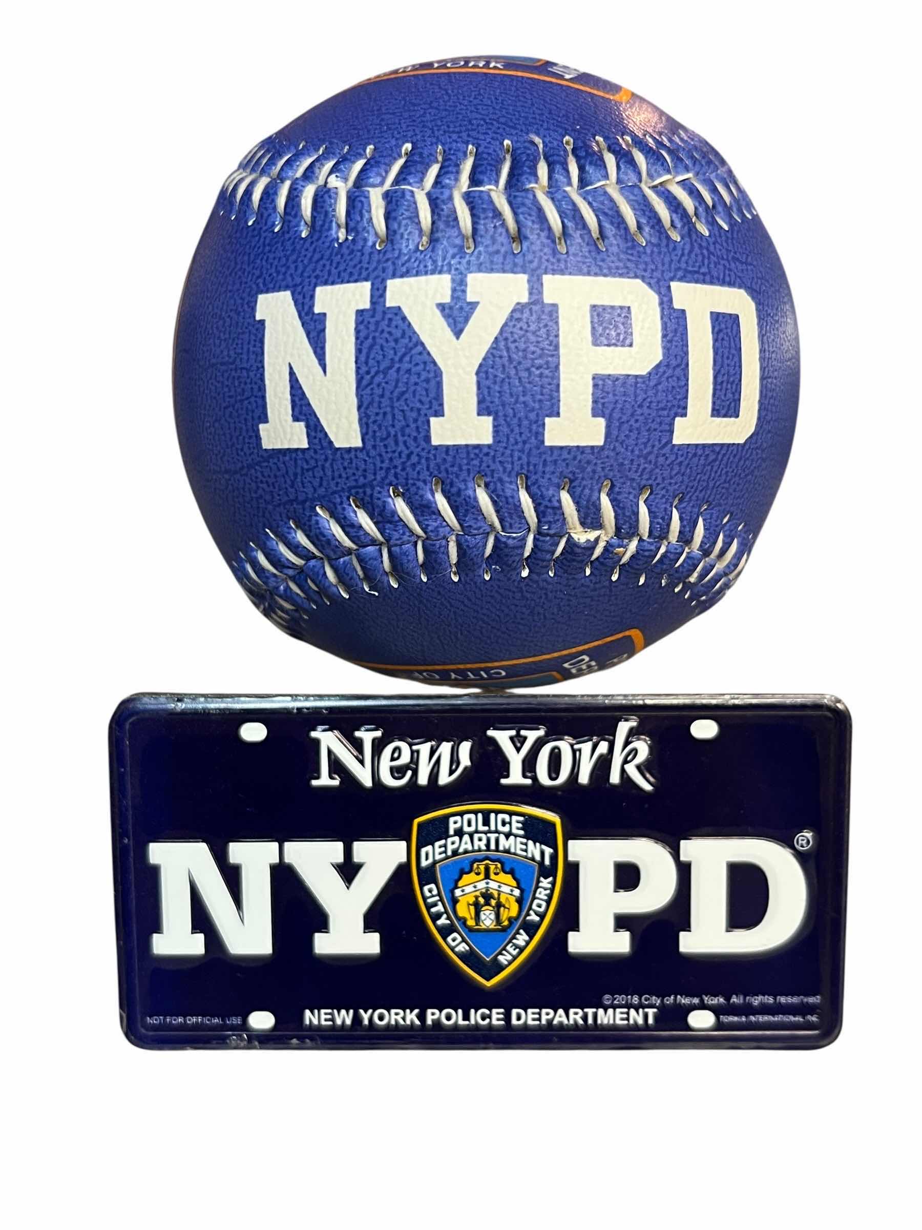Photo 1 of NYPD CITY OF NEW YORK POLICE DEPARTMENT BASEBALL AND LICENSE PLATE MAGNET