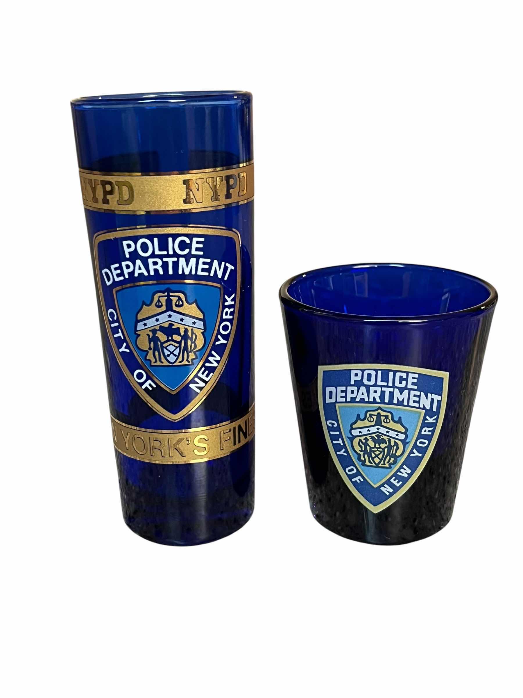 Photo 1 of NYPD CITY OF NEW YORK POLICE DEPARTMENT SHOT GLASSES (2)