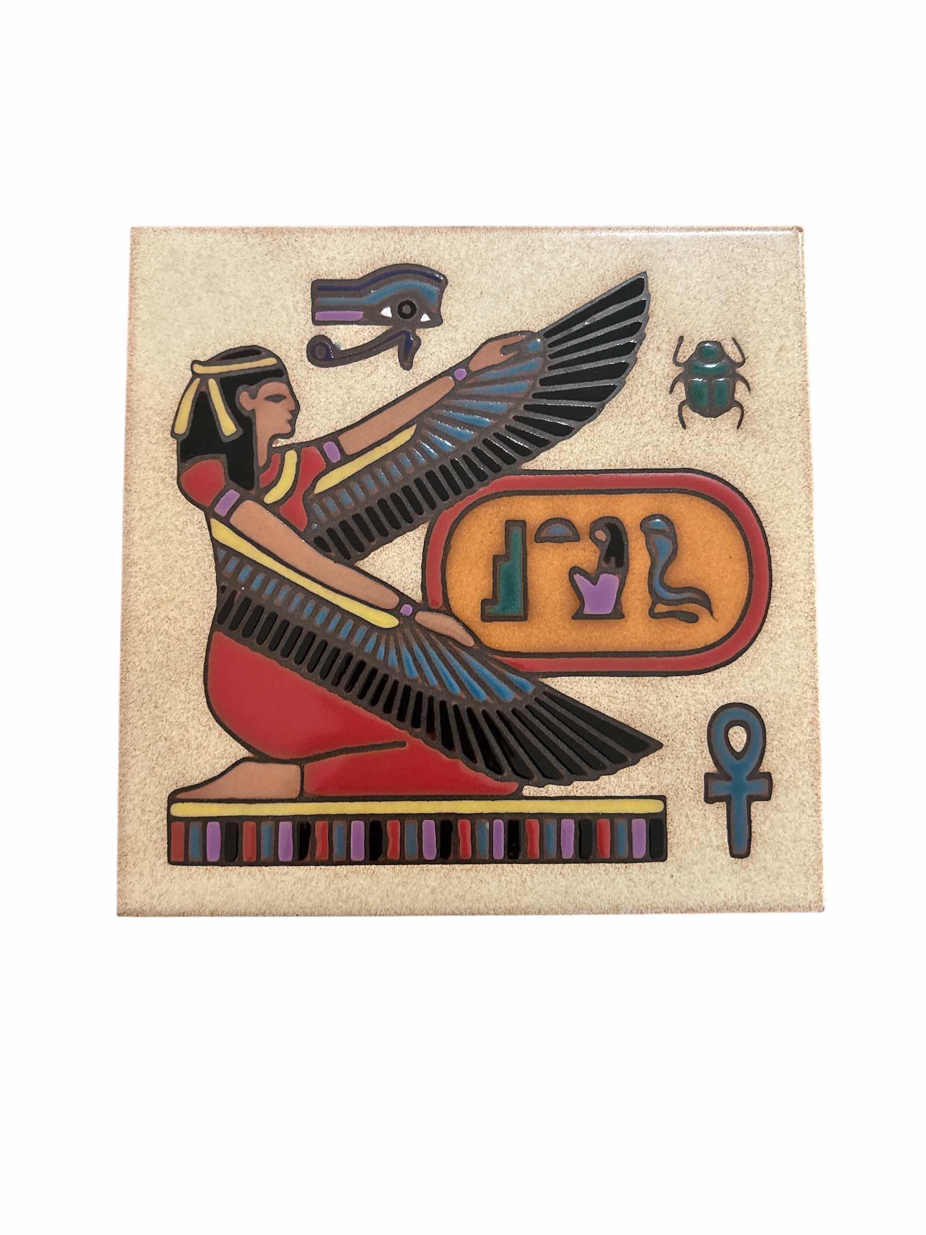 Photo 1 of ANUBIS/ISIS 6” X 6” CERAMIC TRIVETS (2)