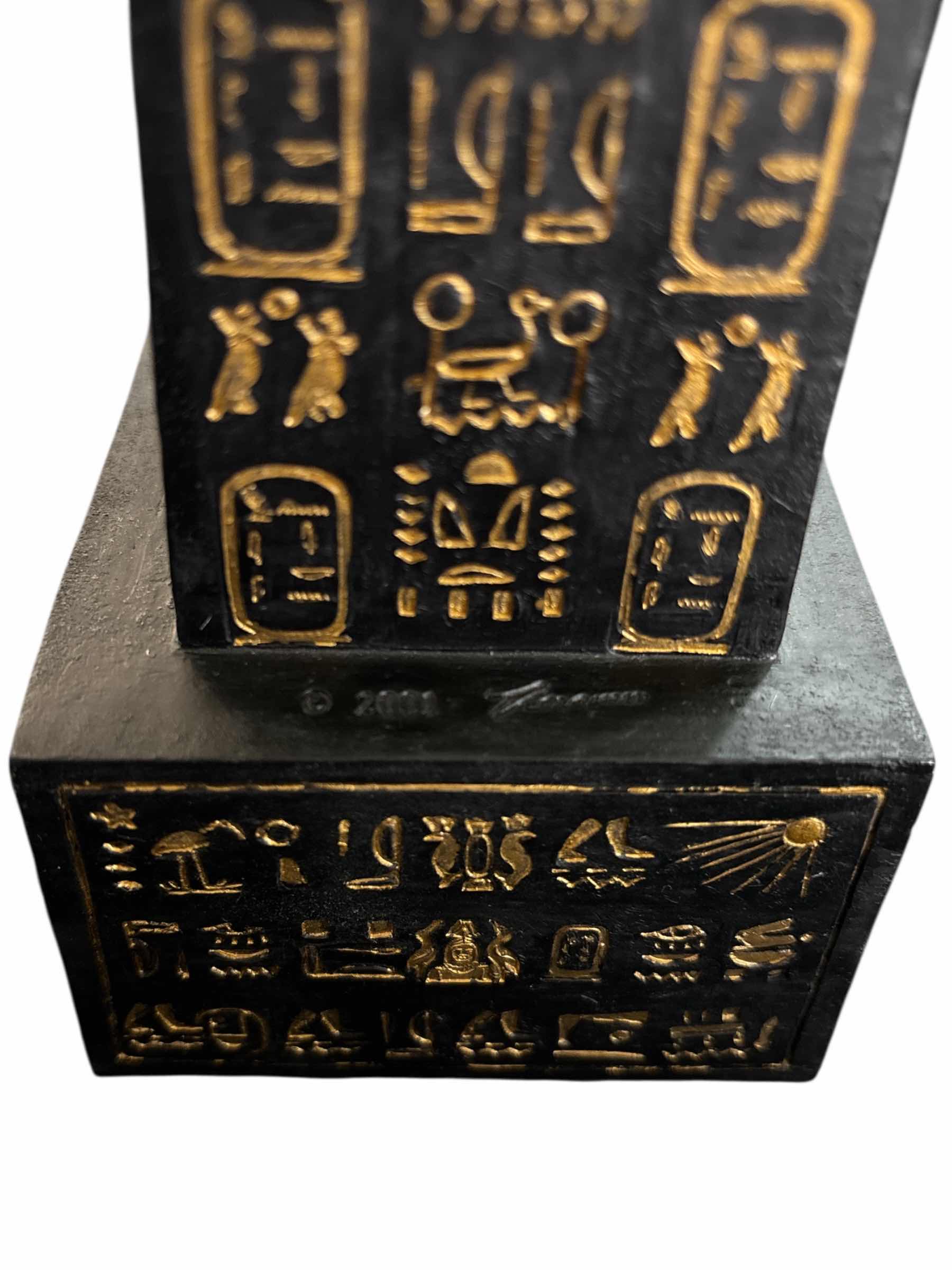 Photo 1 of 2001 SUMMIT COLLECTION 16.5” EGYPTIAN OBELISK, BLACK/GOLD