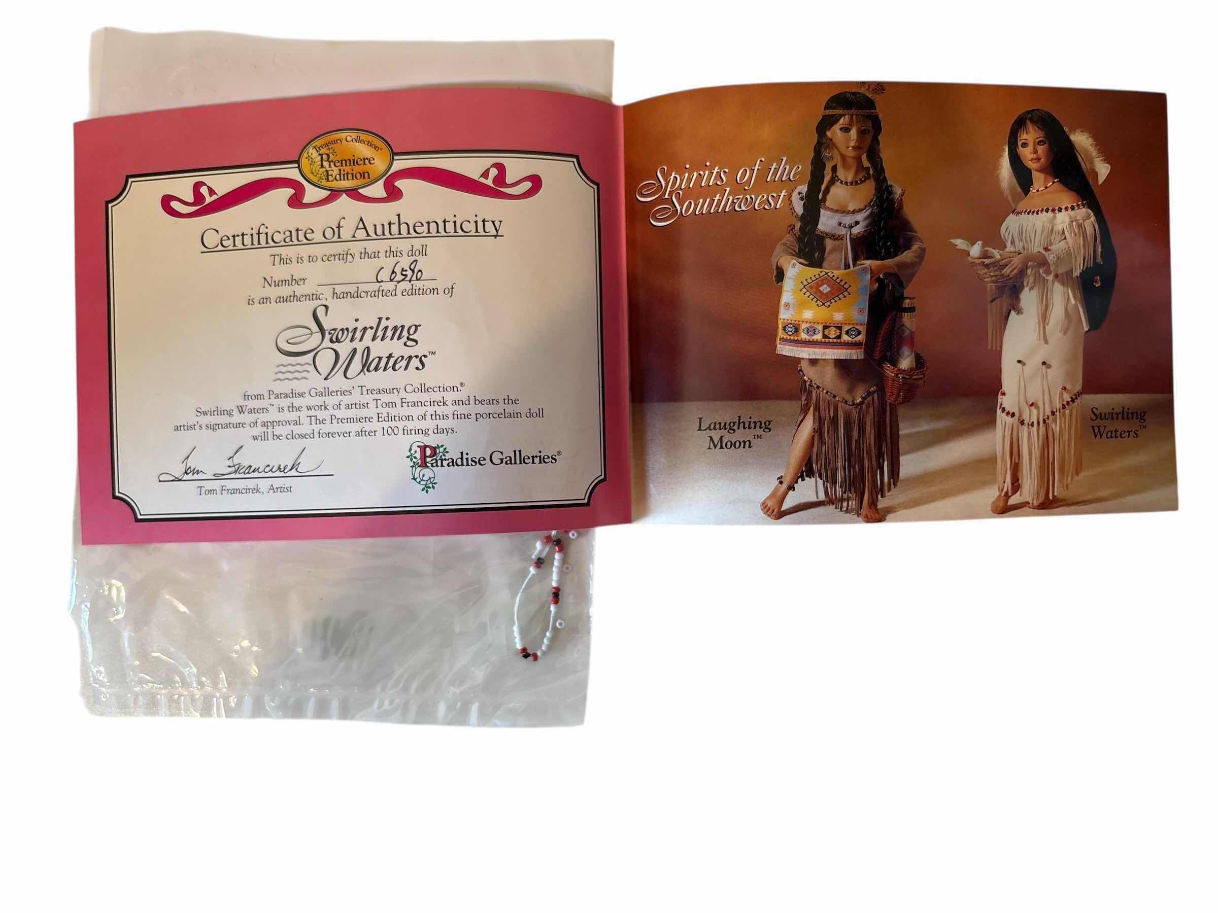 Photo 1 of NATIVE AMERICAN PORCELAIN DOLL WCOA H17”