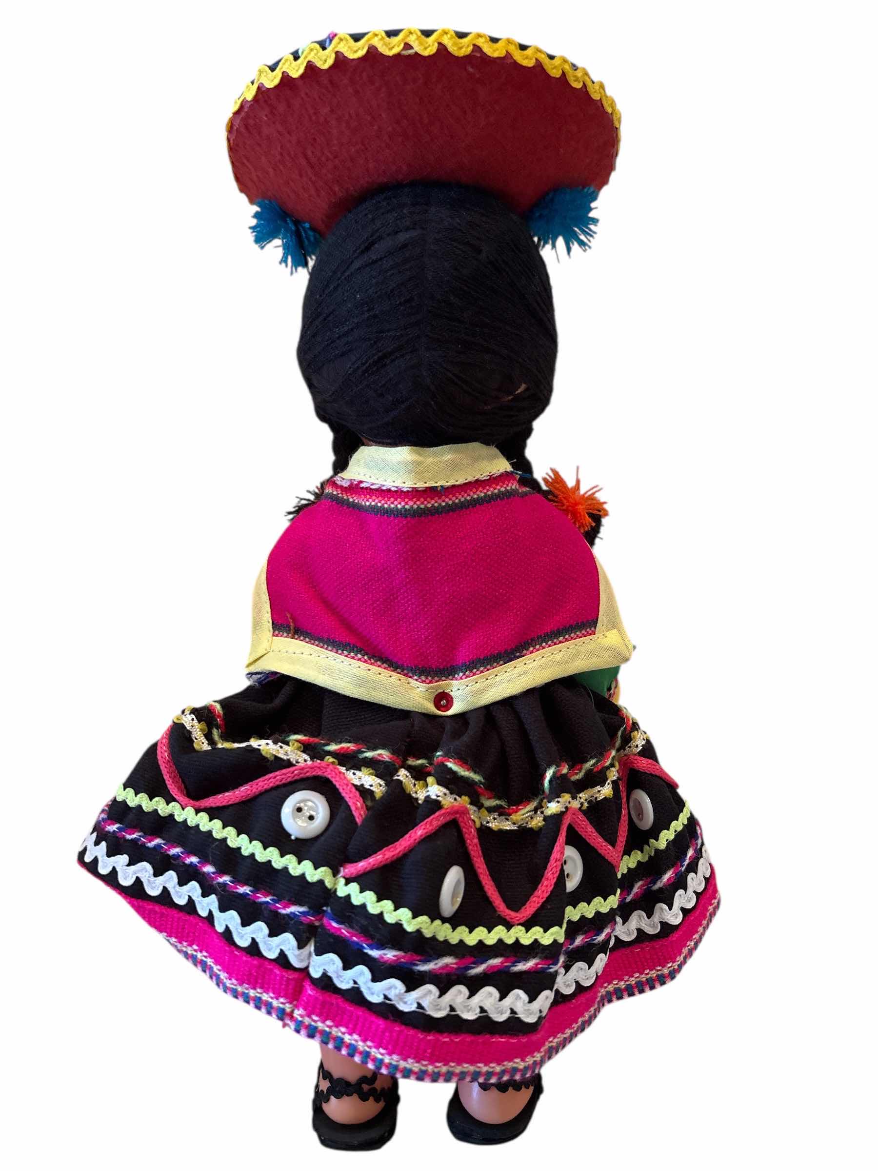 Photo 1 of ANTIQUE PERUVIAN HAND-PAINTED DOLL H12.5”