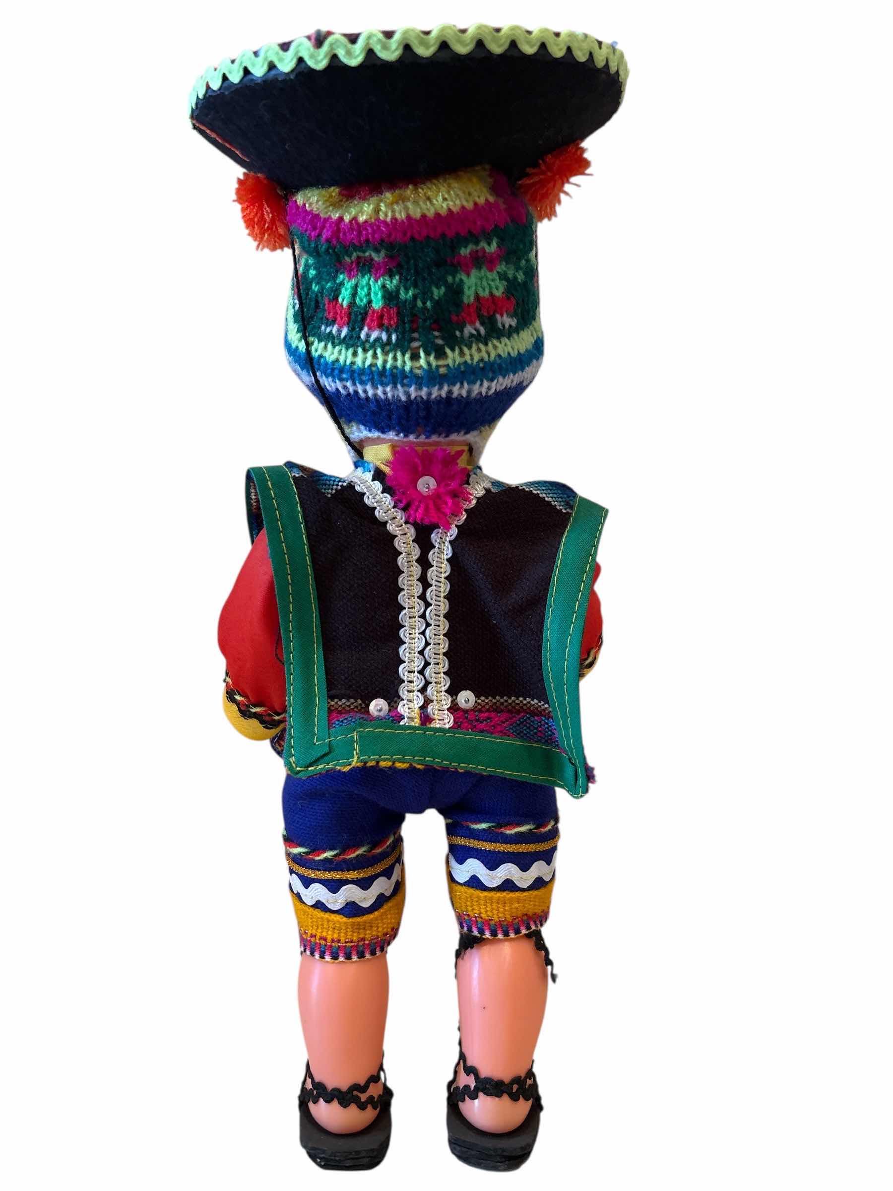 Photo 1 of ANTIQUE PERUVIAN HAND-PAINTED DOLL H12.5”