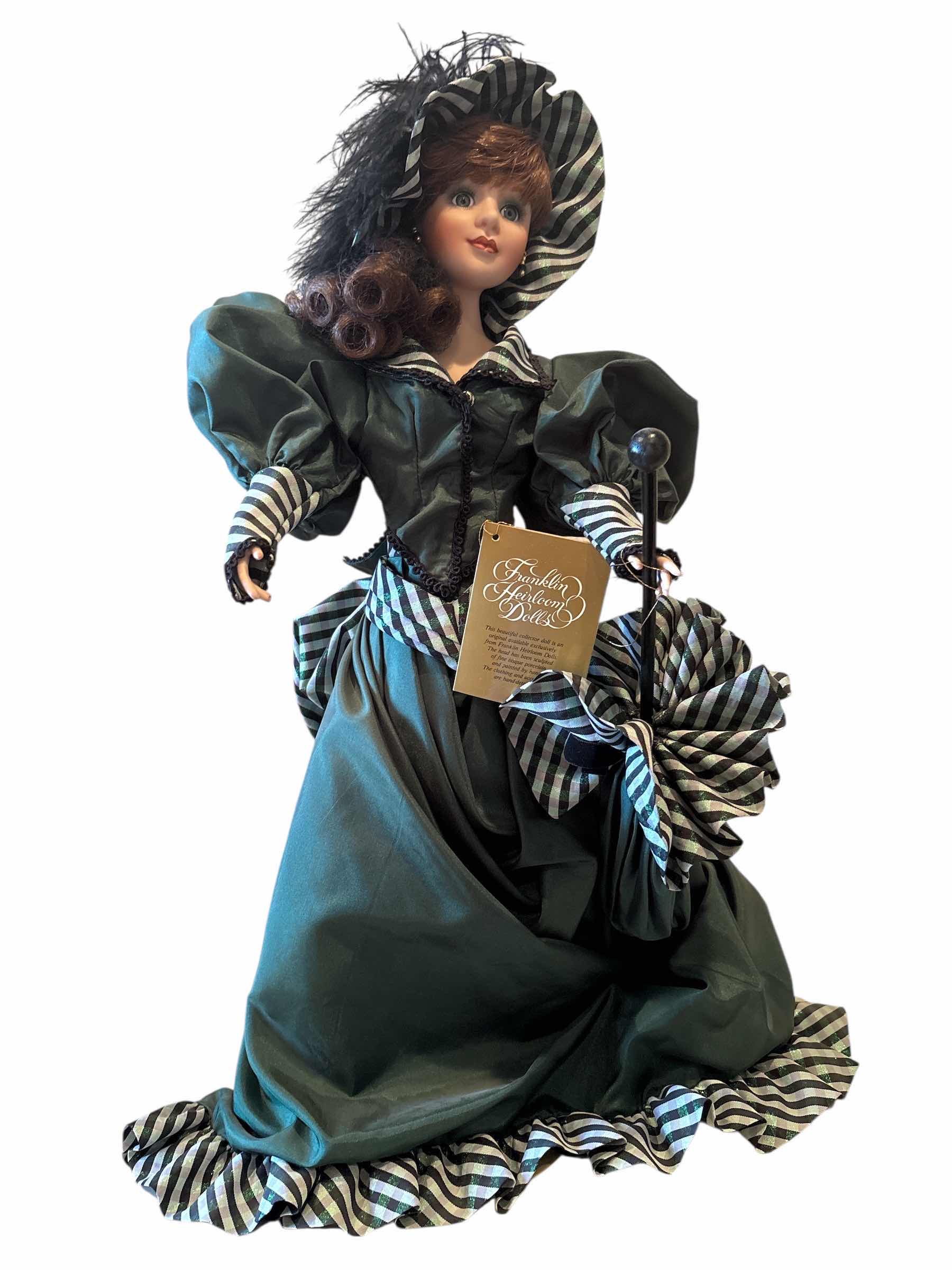 Photo 1 of FRANKLIN HEIRLOOM COLLEEN OF CORY PORCELAIN DOLL WCOA H22”