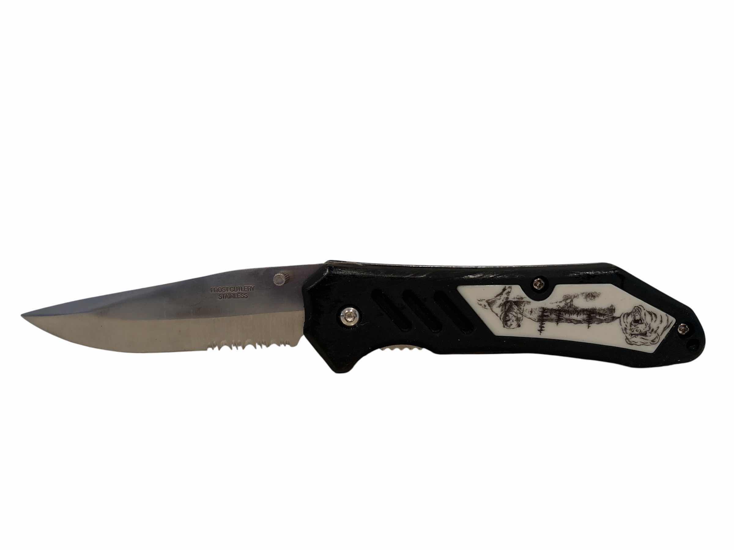 Photo 1 of FROST CUTLERY STAINLESS STEEL EXECUTIVE WILDLIFE SERIES KNIFE 7.5”