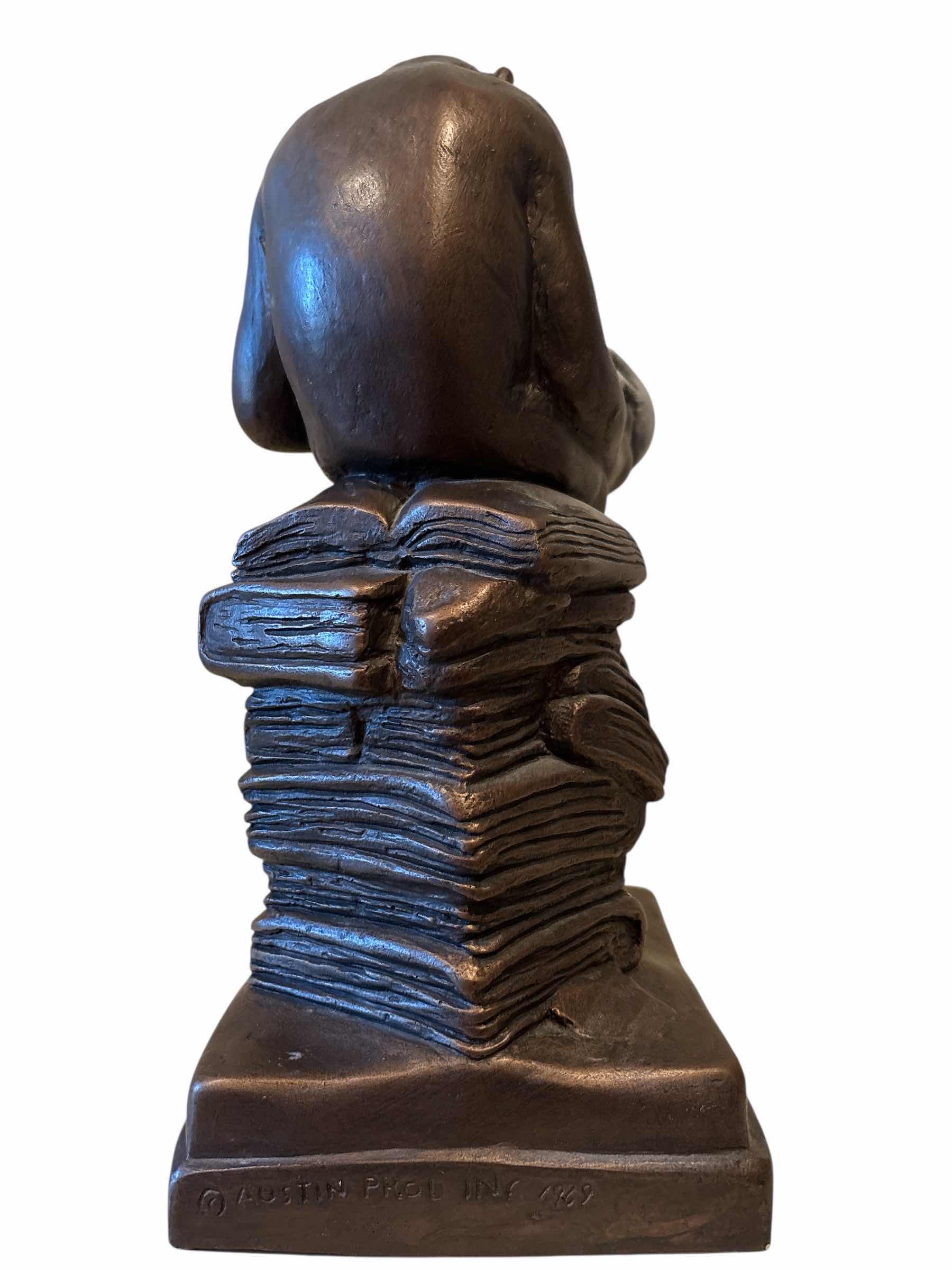 Photo 1 of APE WITH SKULL RESIN BRONZE FINISH FIGURINE BY HUGO RHEINHOLD H15”