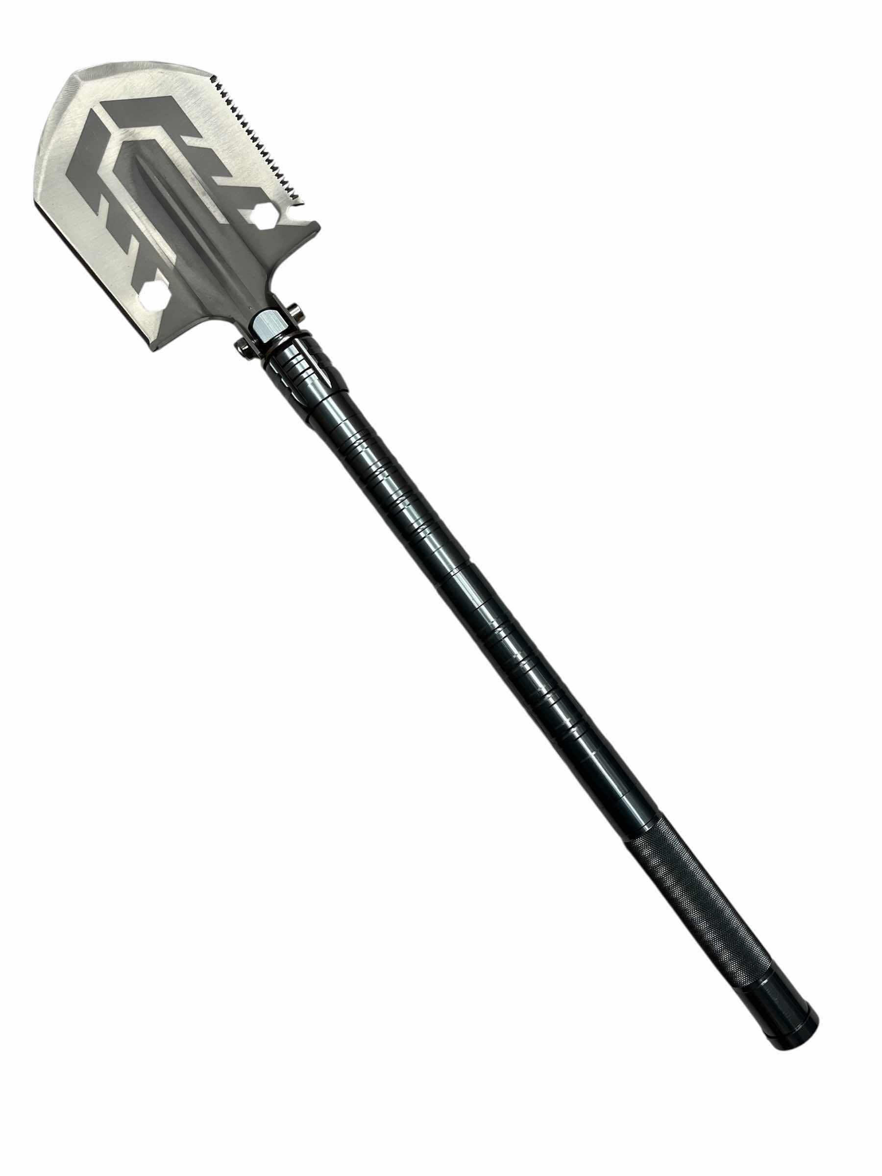 Photo 1 of TACTICAL EXTENDING STAINLESS STEEL SURVIVAL FOLDING SHOVEL W COMPASS, SAW & CAMO SHEATHS