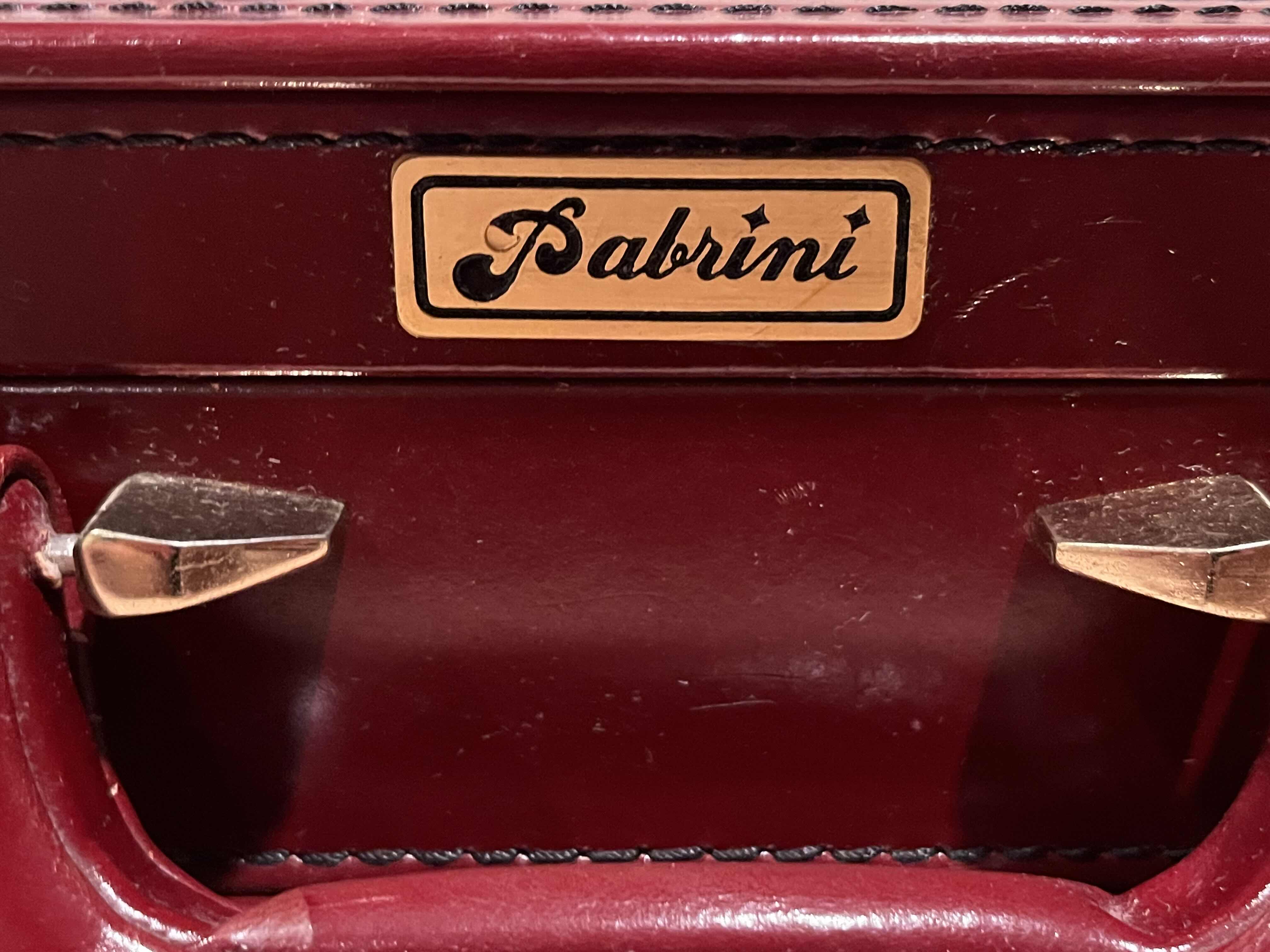 Photo 1 of PABRINI BURGUNDY & GOLD LEATHER HARD SIDED ATTACHE BRIEFCASE 17” X 15” H3”