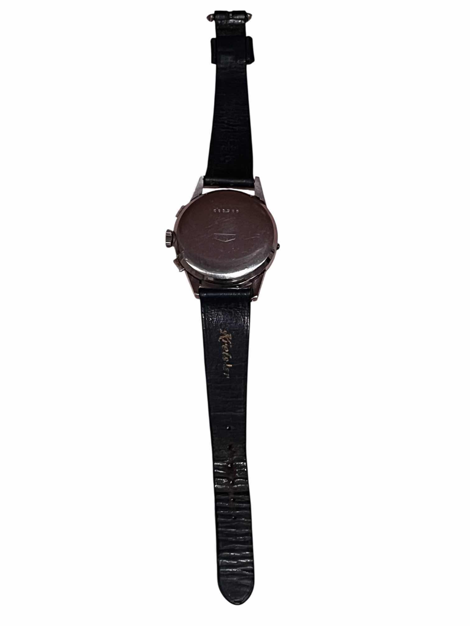 Photo 1 of ANGELUS CHRONODATE TRIPLE CALENDAR 38MM WATCH W LEATHER STRAP (226532)