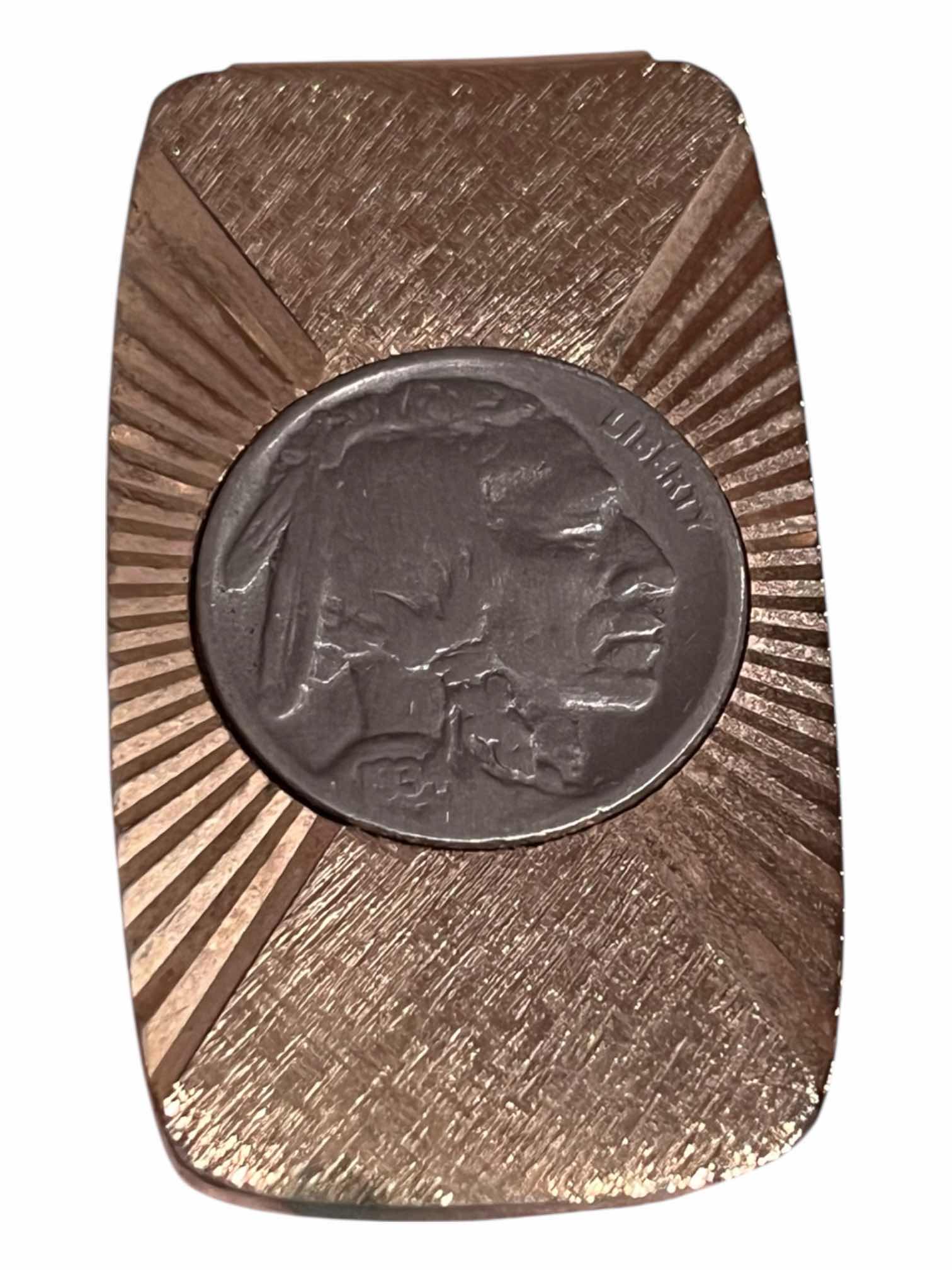 Photo 1 of BUFFALO NICKEL GOLD TONE MONEY CLIP