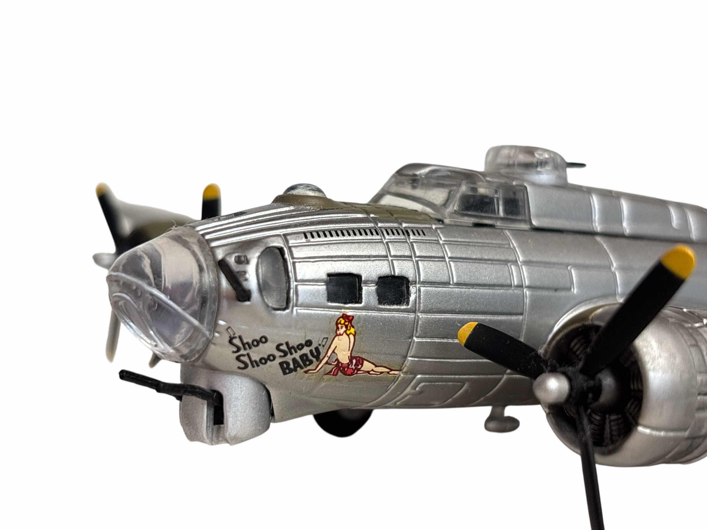 Photo 1 of VINTAGE 1989 THE FRANKLIN MINT SHOO SHOO BABY B-17 FLYING FORTRESS DIE-CAST MODEL 1:96 SCALE, OFFICIAL ISSUE U.S. AIR FORCE MUSEUM FOUNDATION 13” X 10” H6”