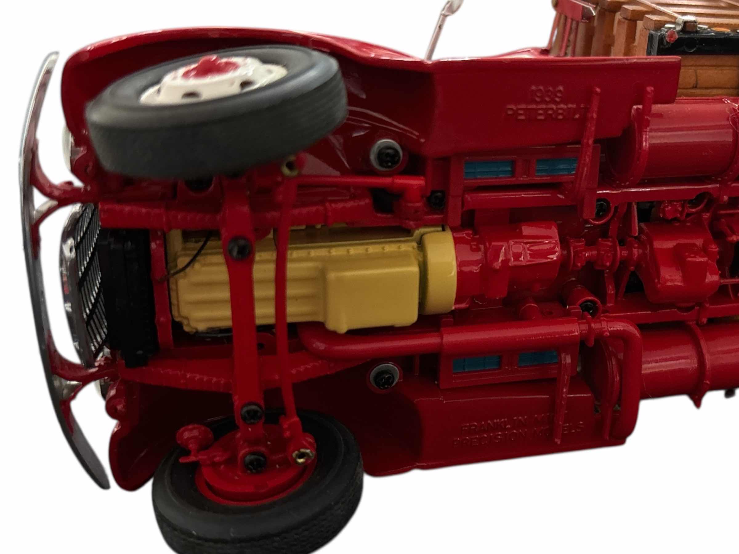 Photo 1 of VINTAGE THE FRANKLIN MINT PRECISION DIE-CAST MODEL 1939 PETERBILT STAKE TRUCK IN RED 1:32 SCALE