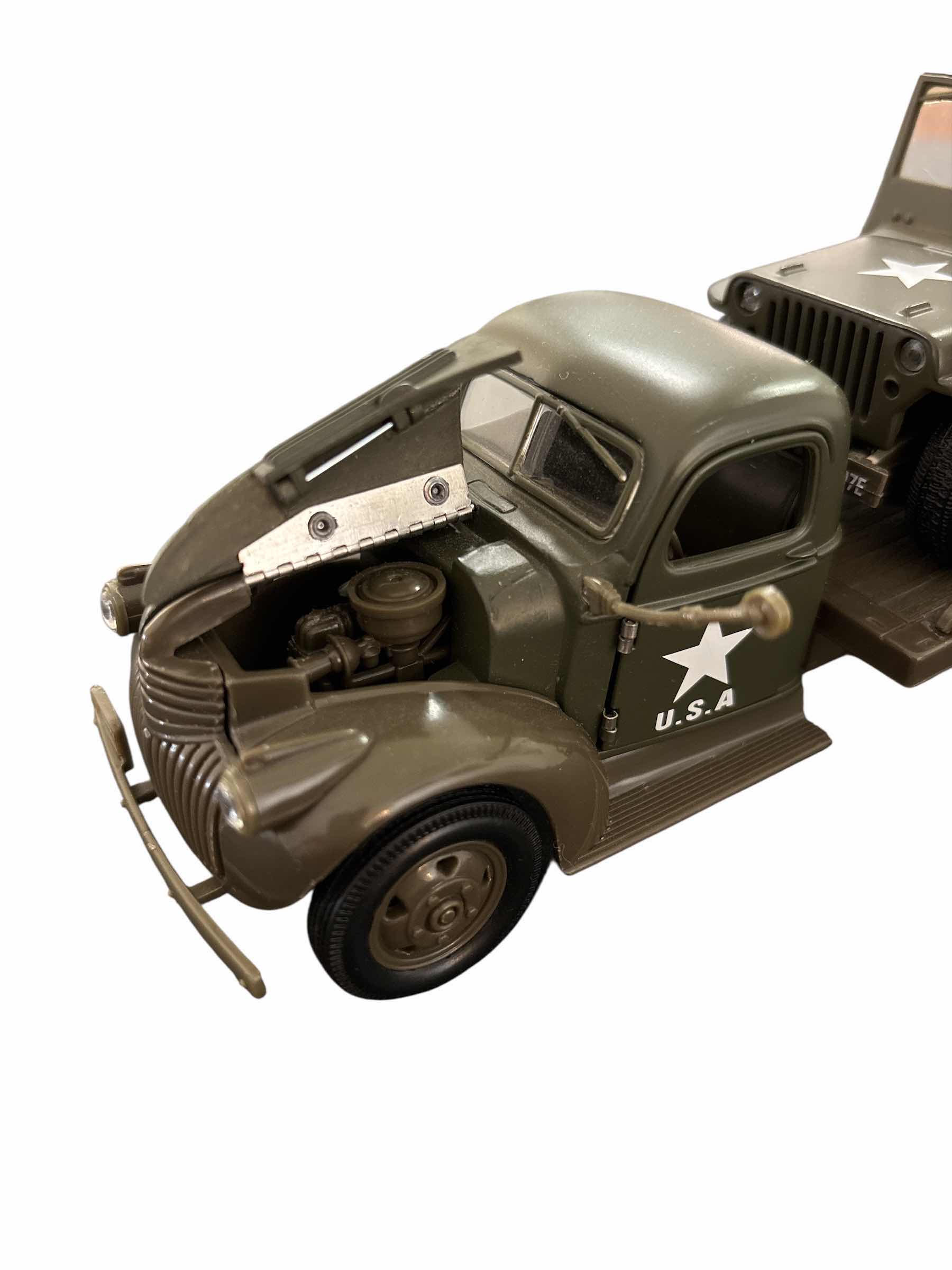 Photo 1 of NEWRAY DIE-CAST MODEL 1941 MILITARY MISSION CHEVROLET FLATBED TRUCK “HICKAM AIR FIELD” W WILLY’S JEEP 1:32 SCALE