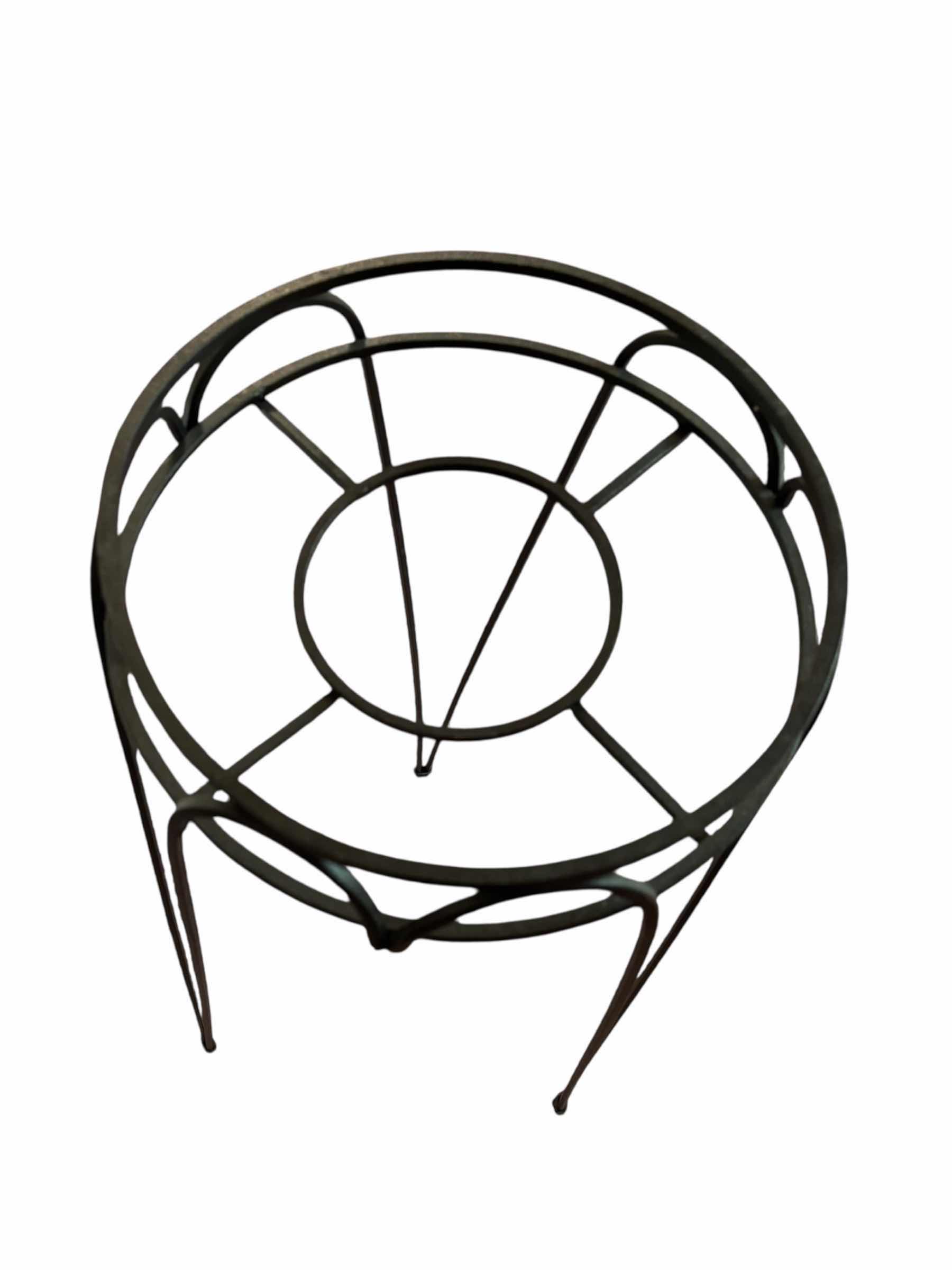 Photo 1 of MIDCENTURY WROUGHT IRON PLANT STAND 10” X 10” H30”