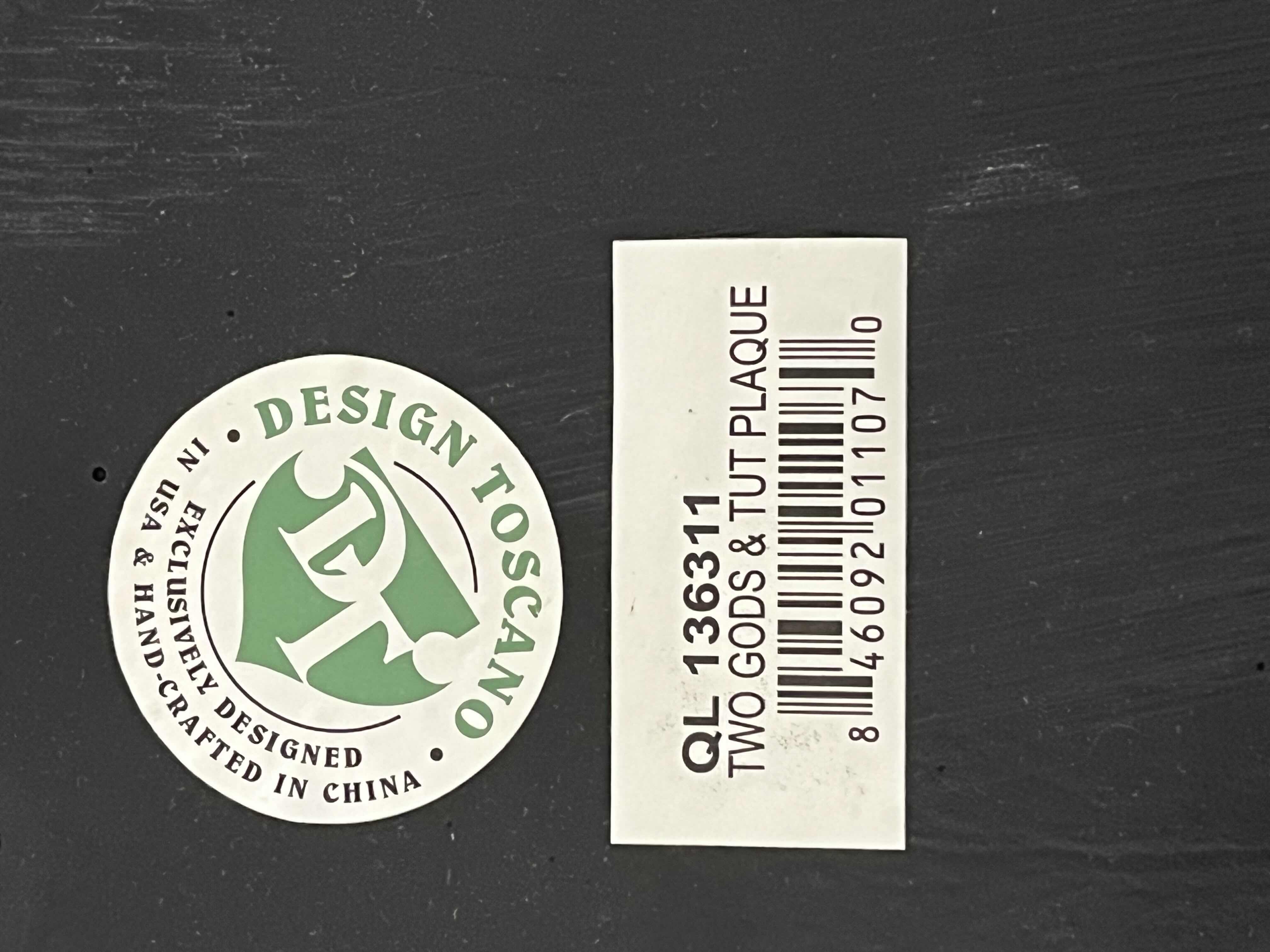 Photo 1 of DESIGN TOSCANO RAMESES I BETWEEN EGYPTIAN GODS HORUS & ANUBIS RESIN TABLET WALL PLAQUE 9.5” X 11”