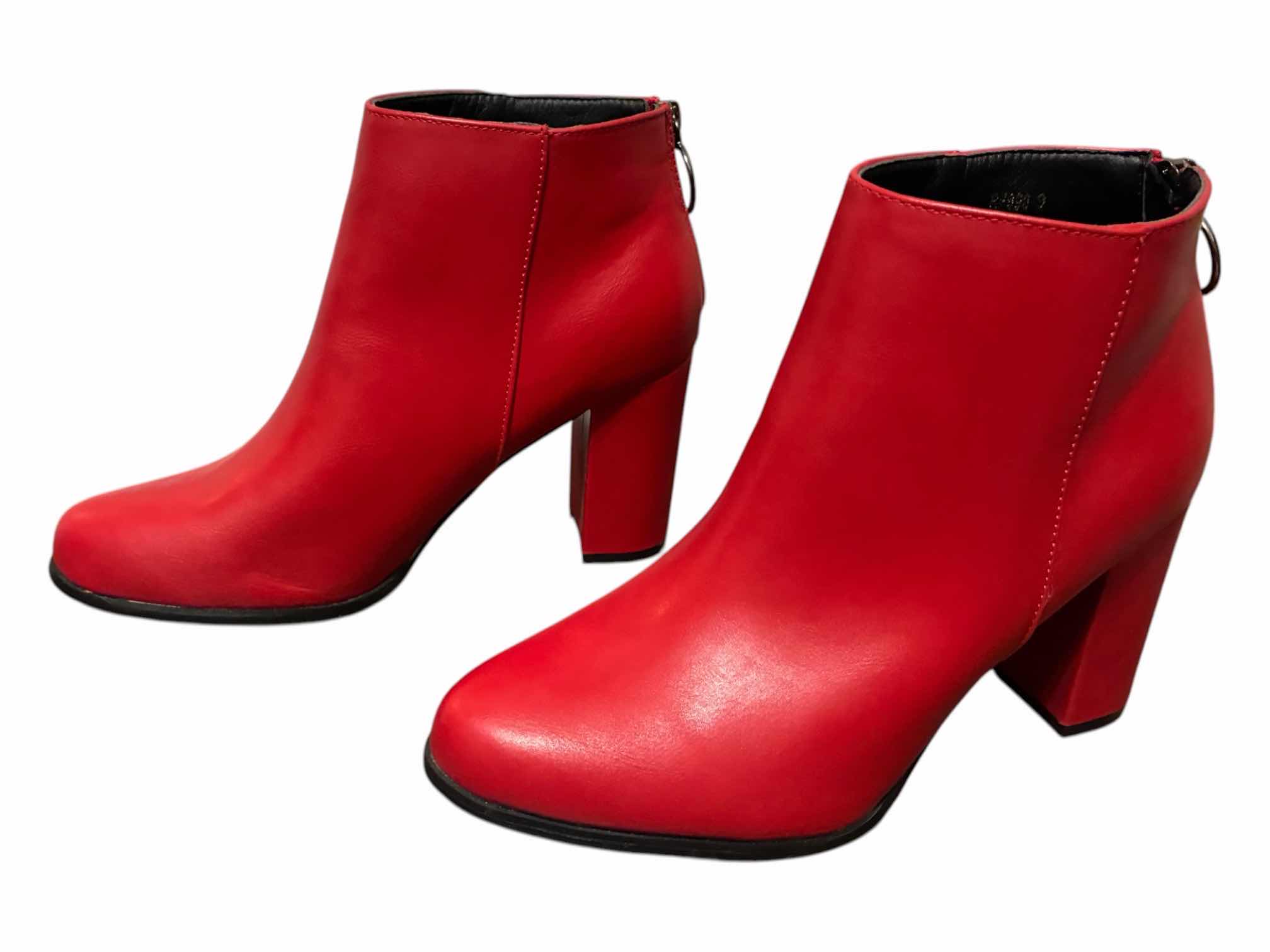 Photo 1 of ALLEGIAK RED HEELED BOOTS BOOTIES WOMEN’S SIZE 9 $39