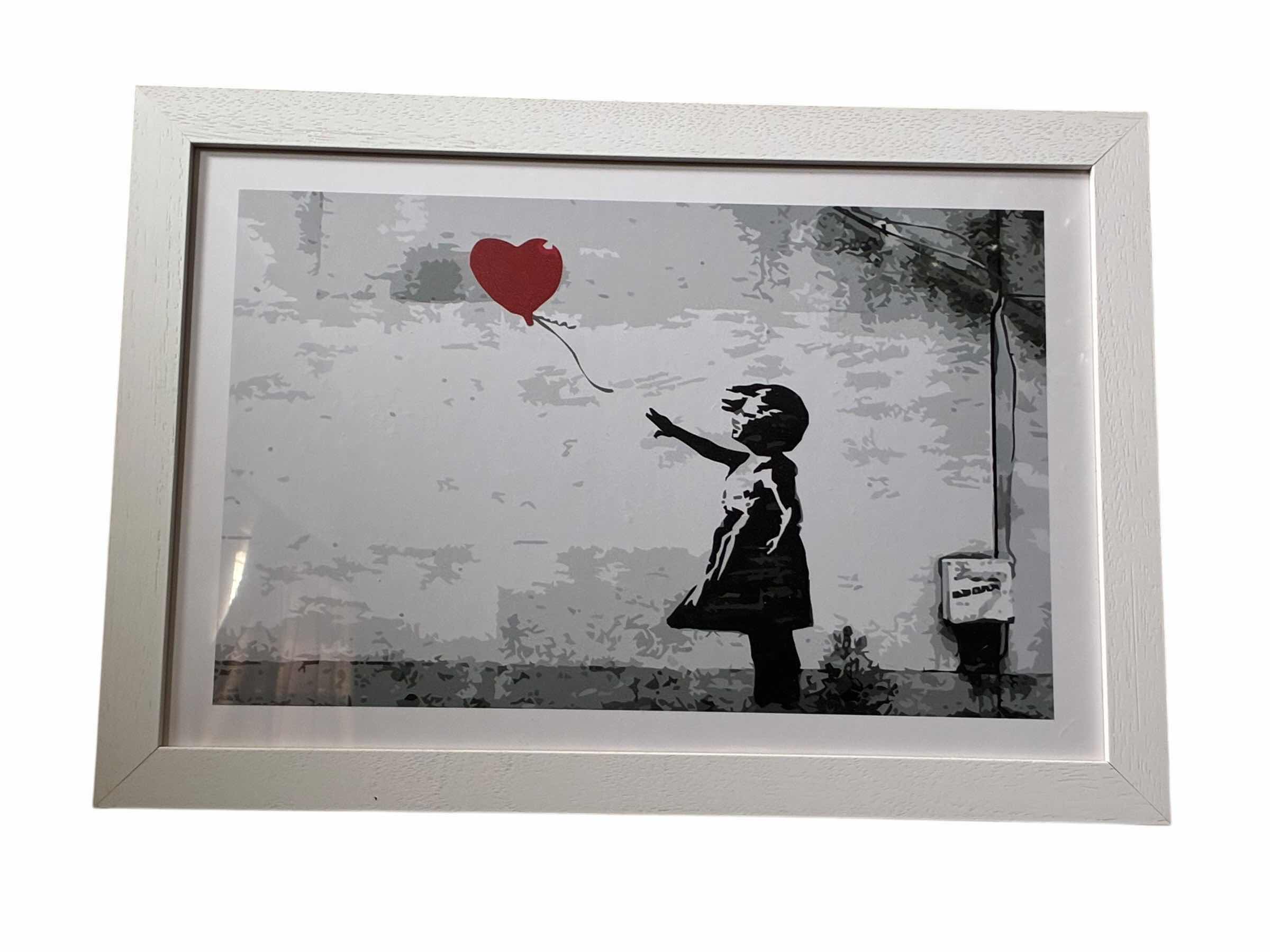 Photo 1 of GIRL WITH BALOON BY BANKSY FRAMED ARTWORK 20” X 14”