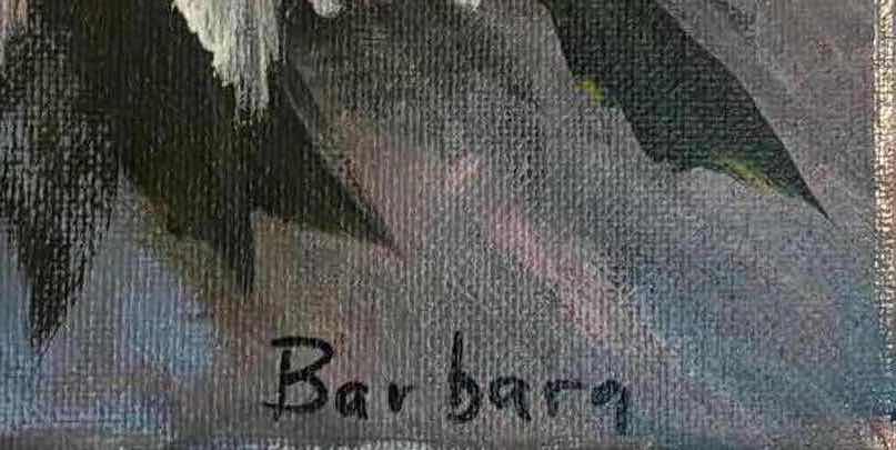 Photo 1 of FLORAL PAINTING CANVAS ARTWORK BY BARBARA 11” X 14”