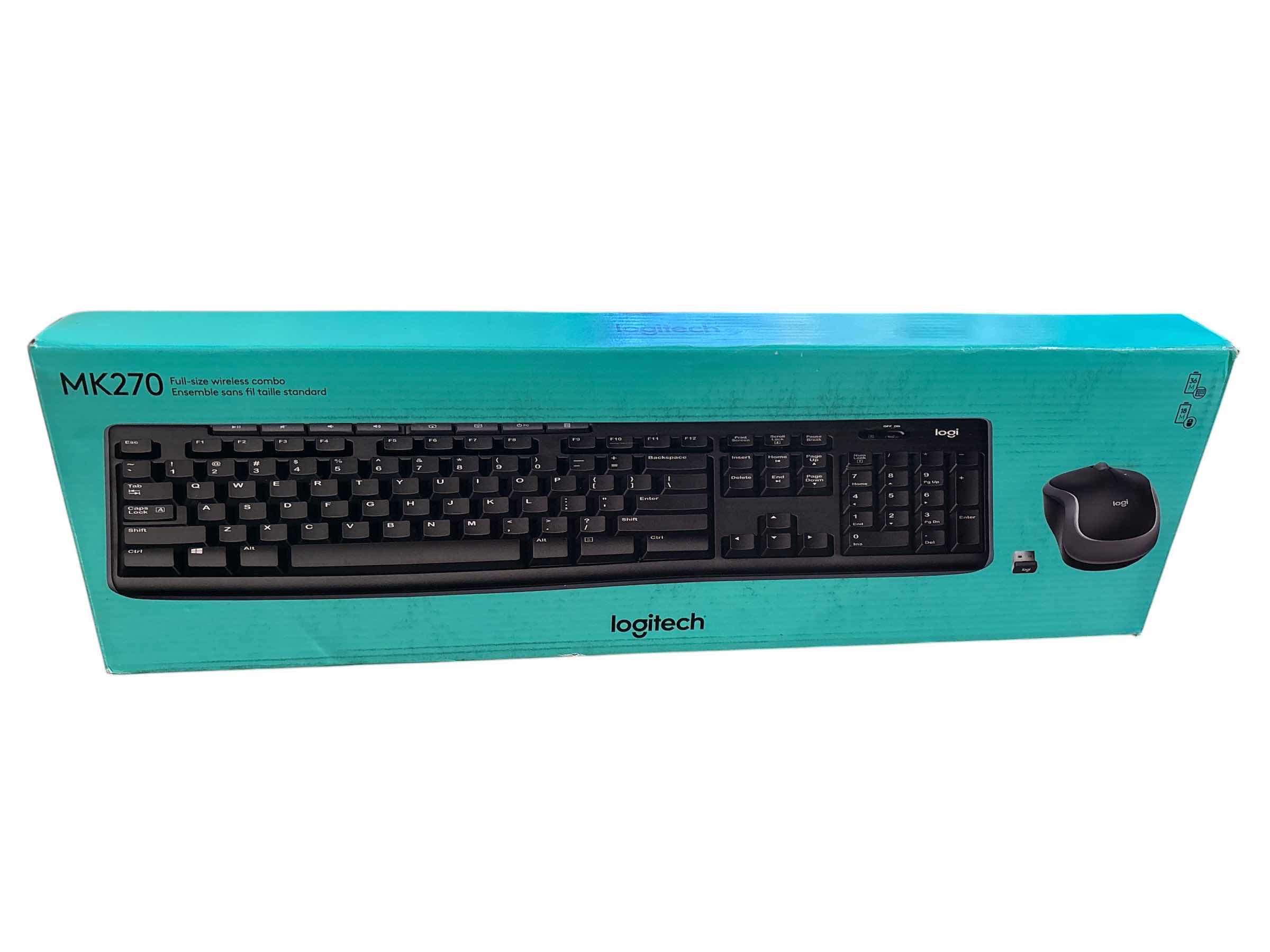 Photo 1 of LOGITECH FULL-SIZE WIRELESS COMBO KEYBOARD & MOUSE MK270