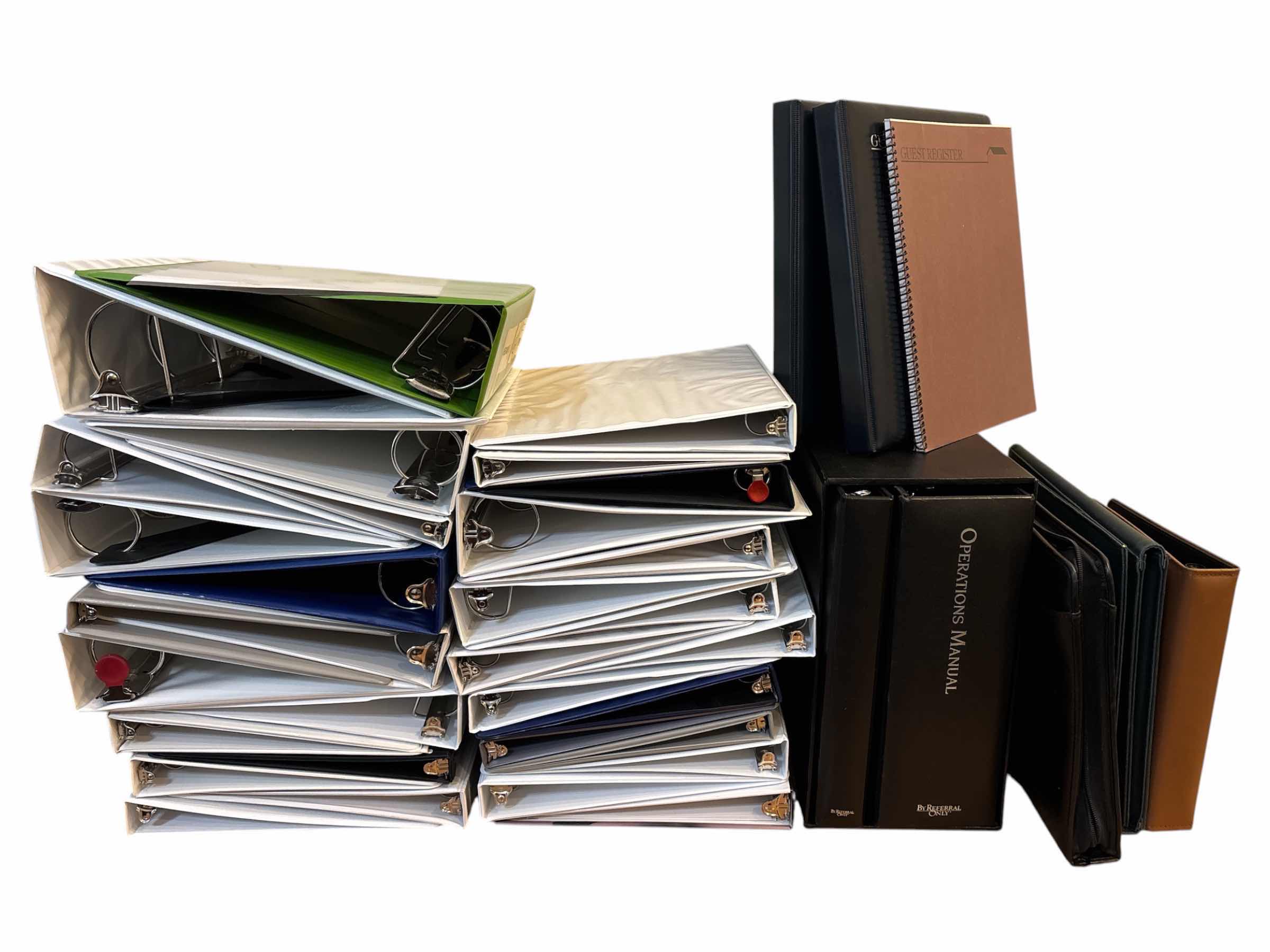 Photo 1 of VARIOUS SIZED 3-RINGED BINDERS & GUEST REGISTERS
