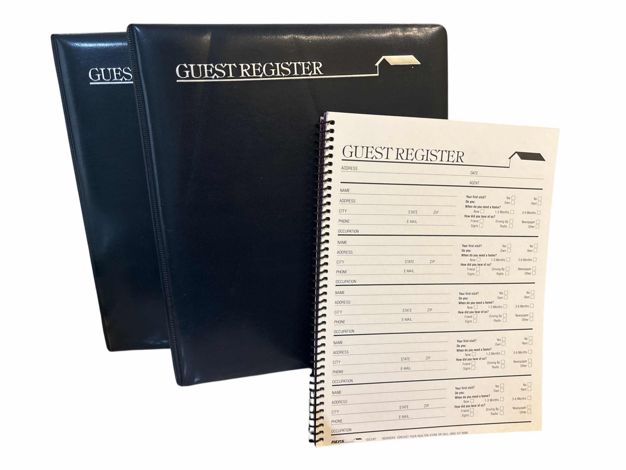Photo 1 of VARIOUS SIZED 3-RINGED BINDERS & GUEST REGISTERS