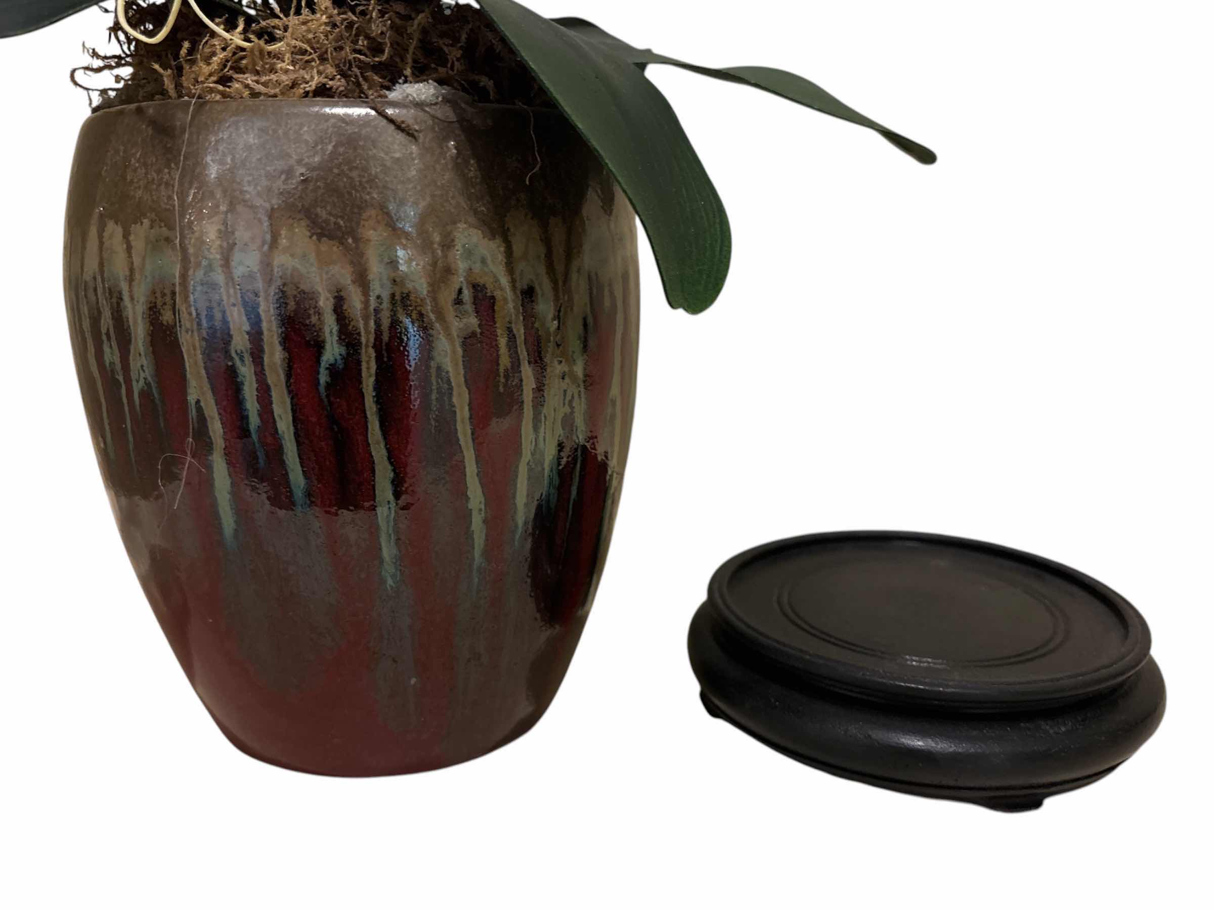 Photo 1 of FAUX 28” ORCHID PLANT W VASE & ROUND STAND