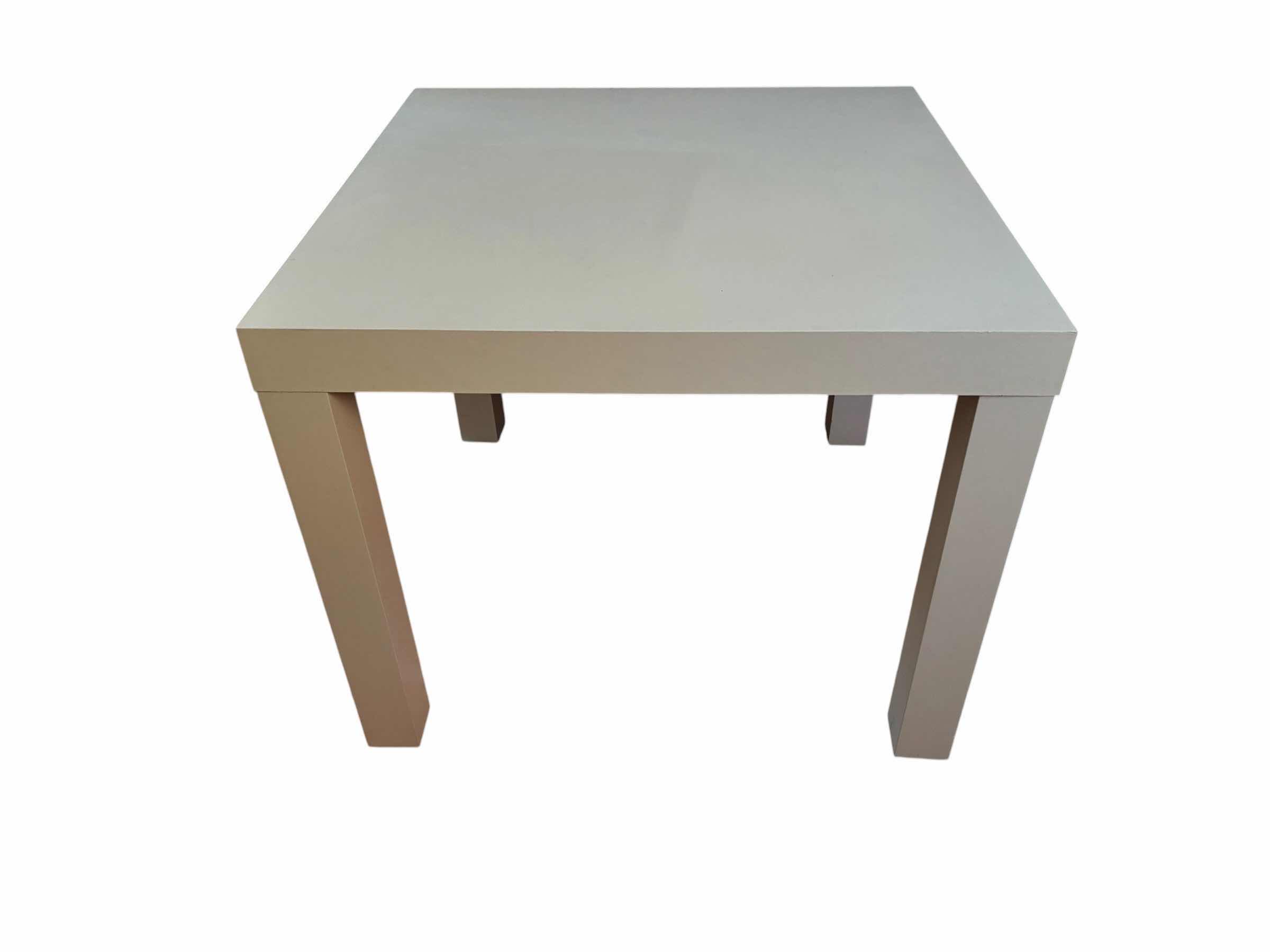Photo 1 of PASTEL GREEN SQUARE SIDE TABLE 21.5“ X 18“