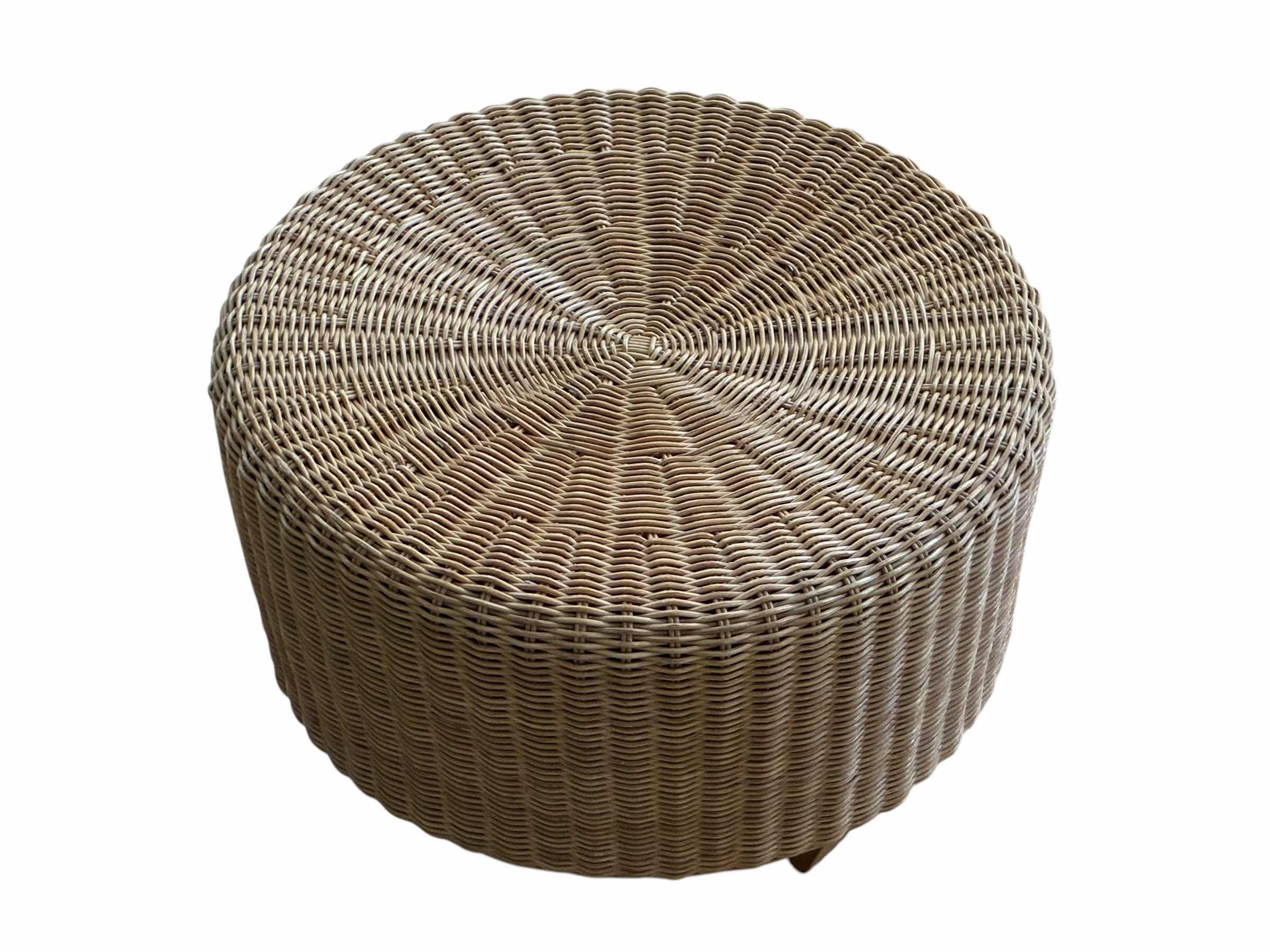 Photo 1 of WICKER WOOD ROUND STOOL 19“ X 15