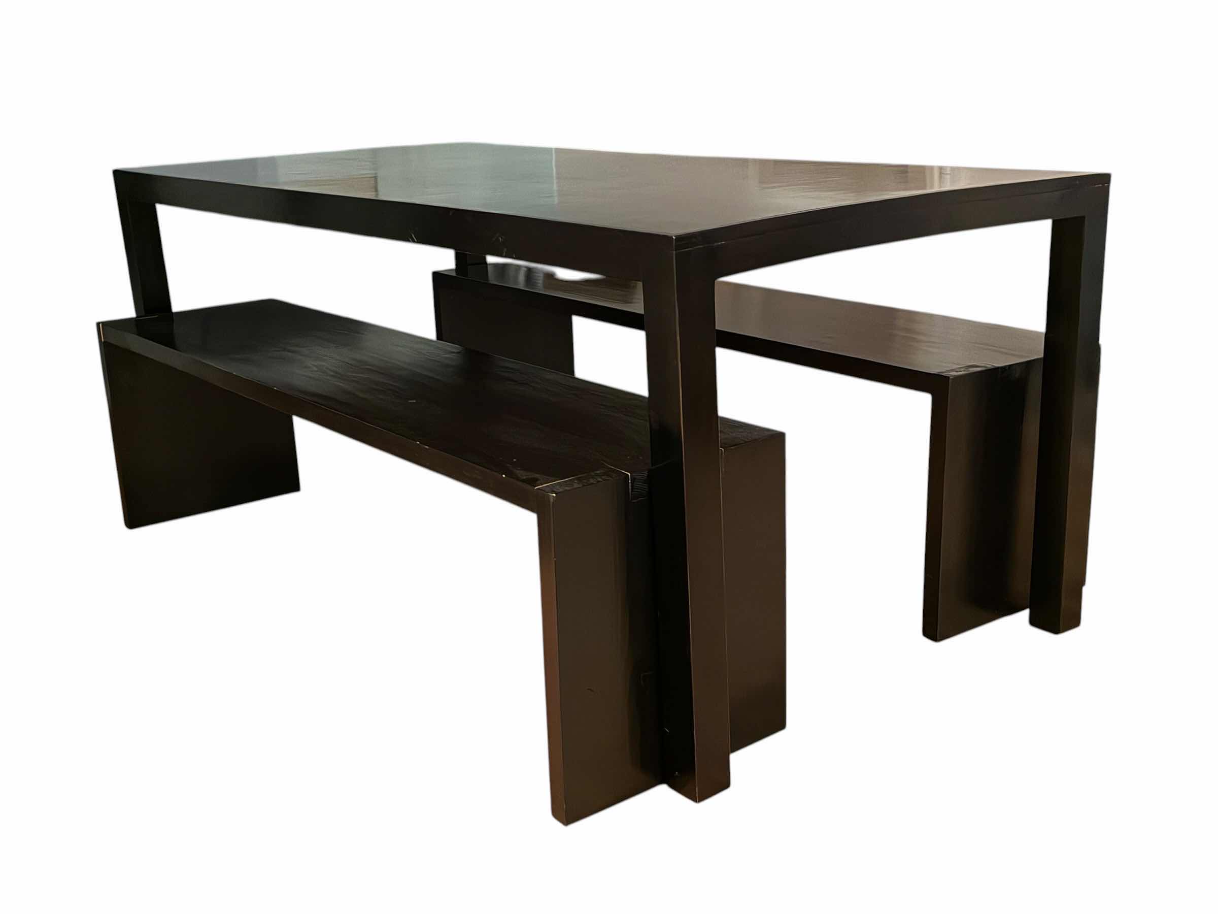 Photo 1 of NORTH AMERICAN FURNITURE 6’ BLACK FINISH SOLID WOOD BENCH DINING SET $1310