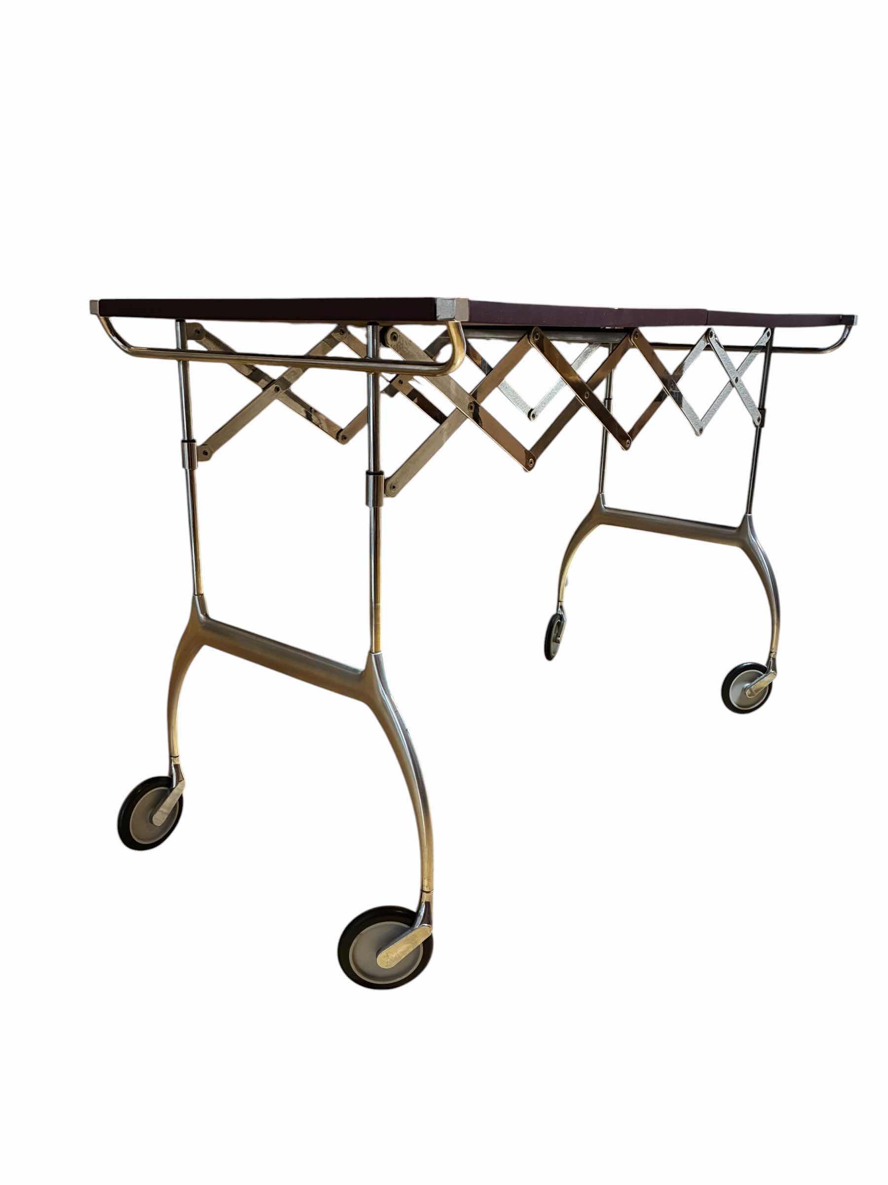 Photo 1 of KARTELL DARK PURPLE & CHROME TRANSITIONAL ROLLING TABLE 19.5“/39” X 21“ H27“