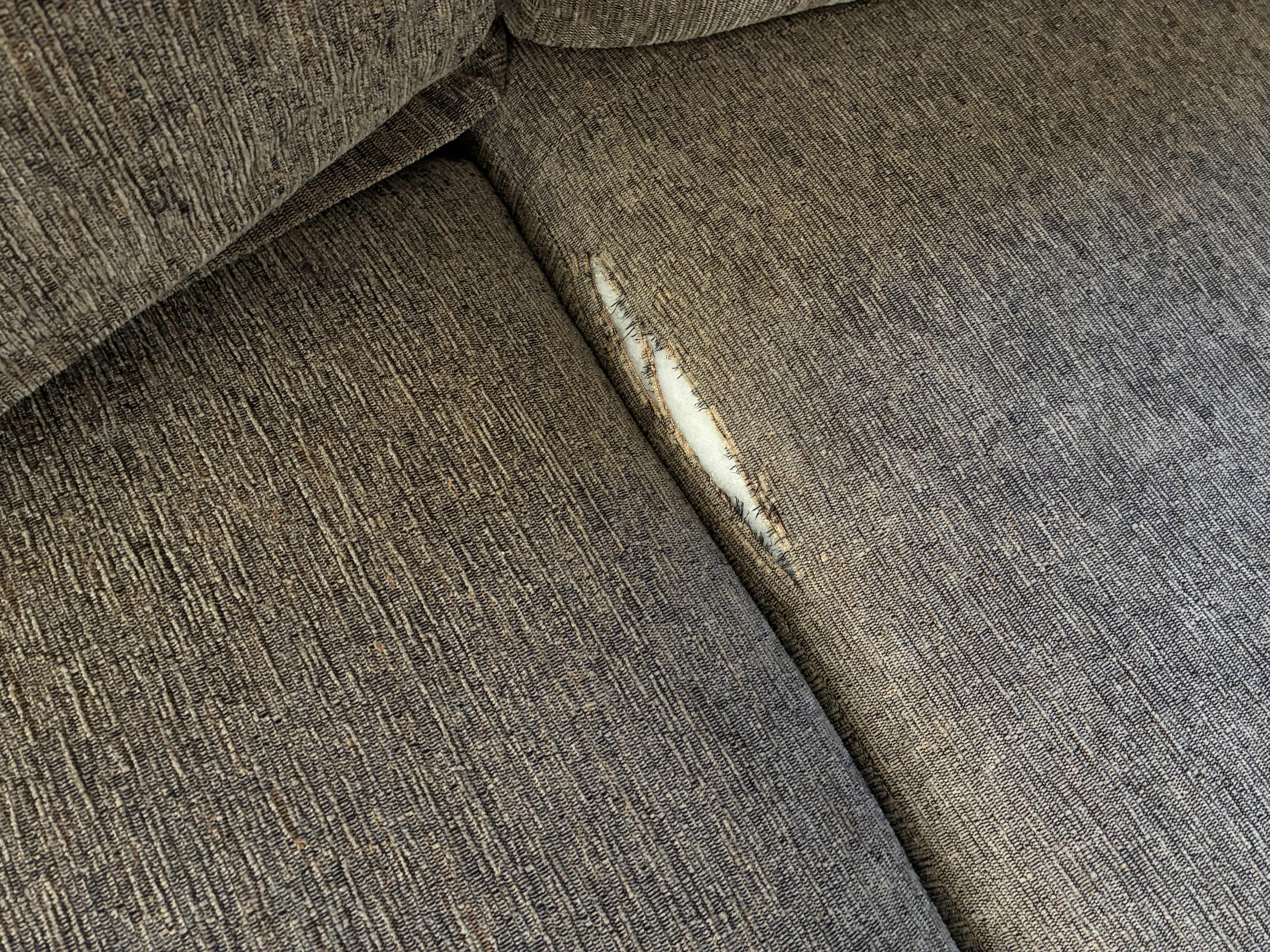 Photo 1 of TWO-TONE GRAY CHAISE SECTIONAL SOFA 117” X 66” H29”
