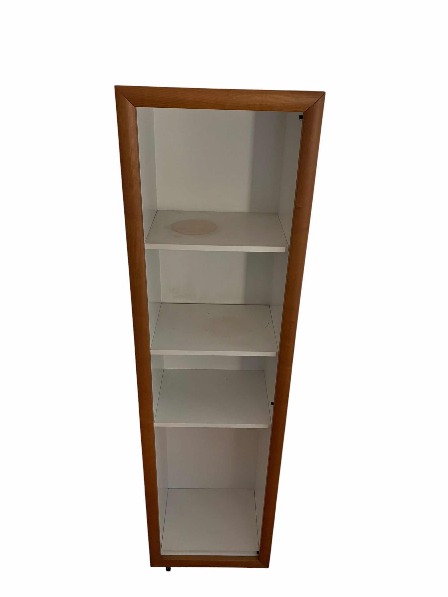 Photo 1 of LIGNE ROSET NATURAL WOOD & WHITE ROLLING TOWER CABINET 21.5” X 16” H77.5”