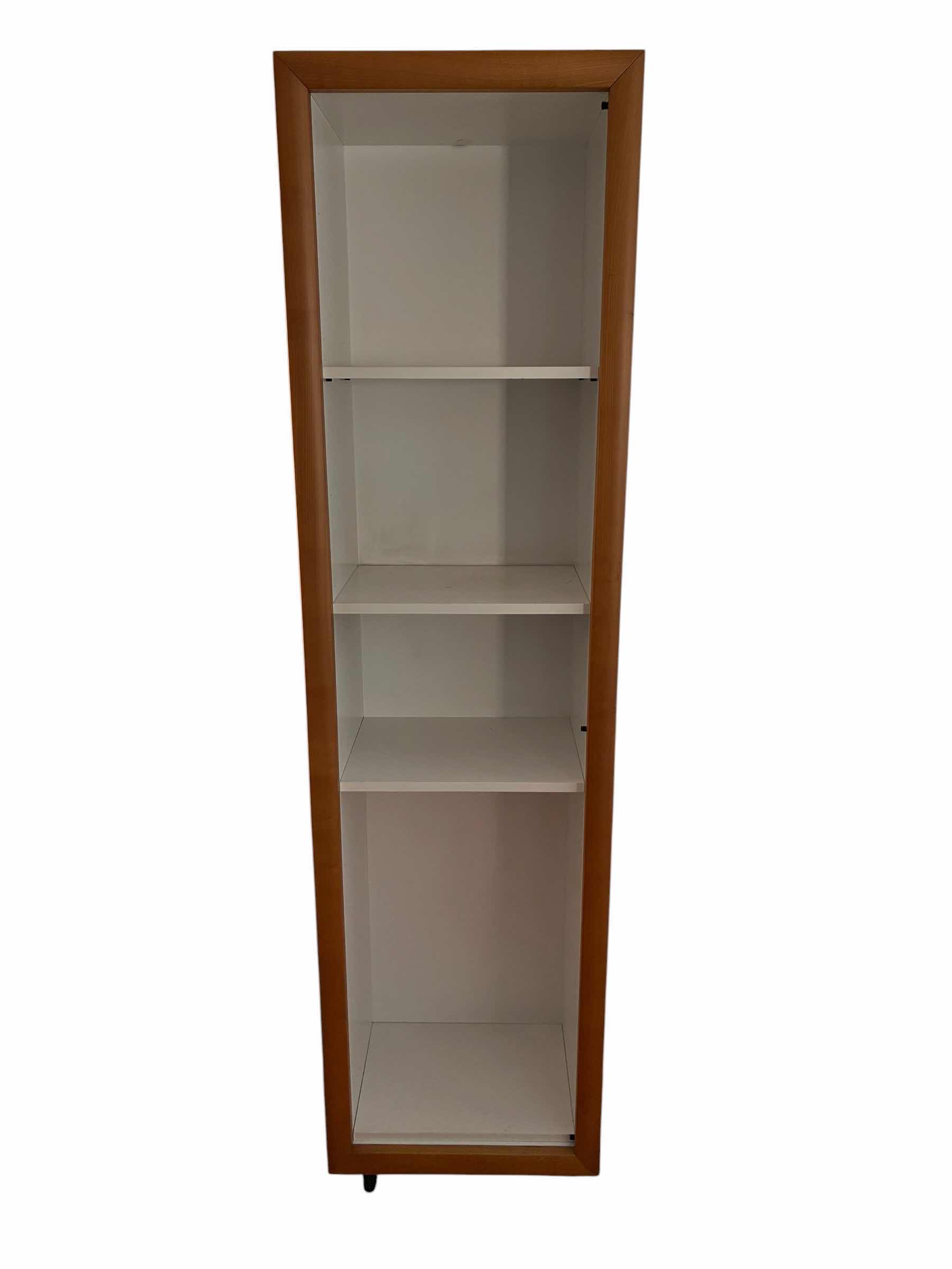 Photo 1 of LIGNE ROSET NATURAL WOOD & WHITE ROLLING TOWER CABINET 21.5” X 16” H77.5”