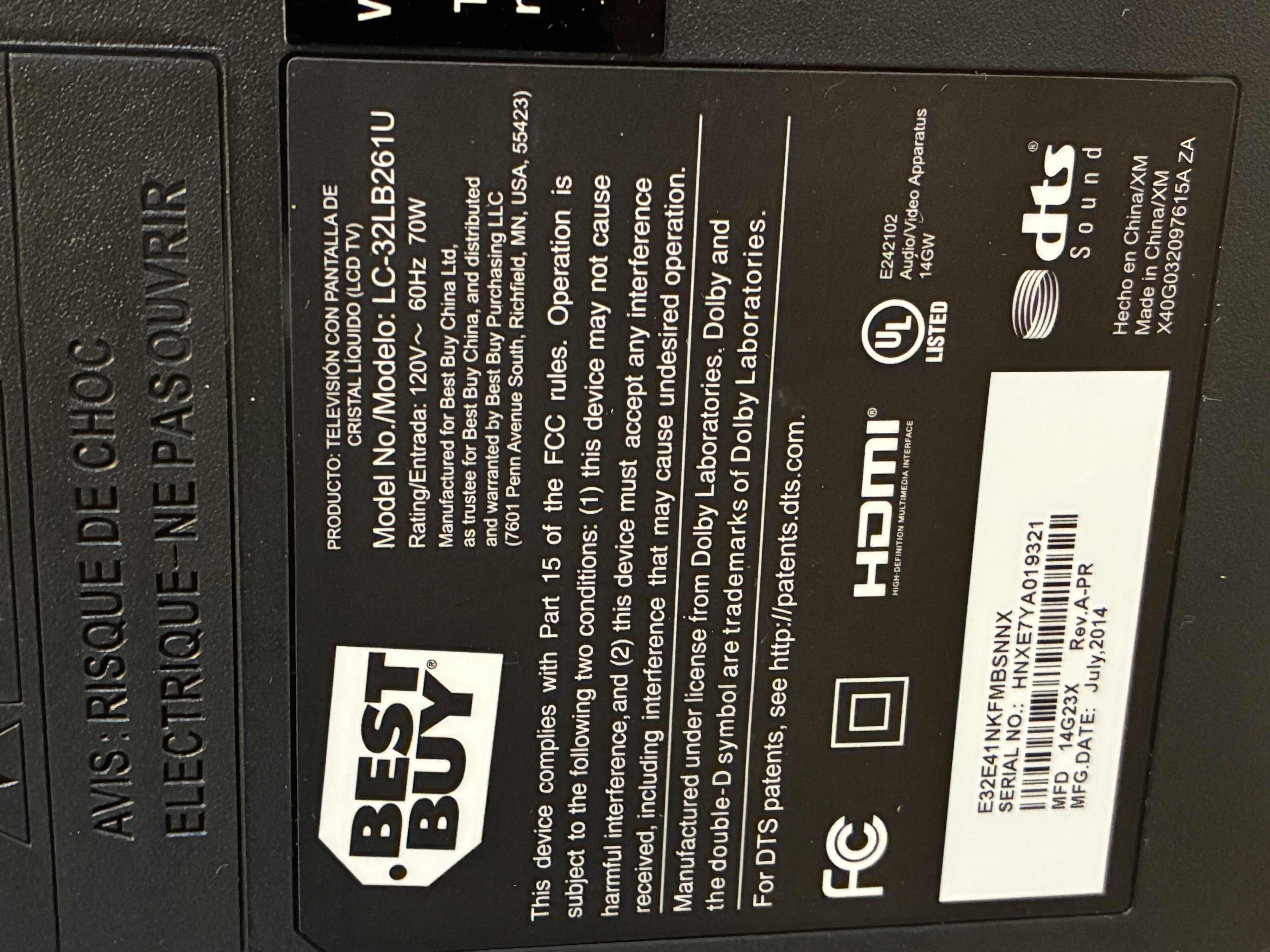 Photo 1 of SHARP 32” LCD TV W REMOTE LC-32LB261U