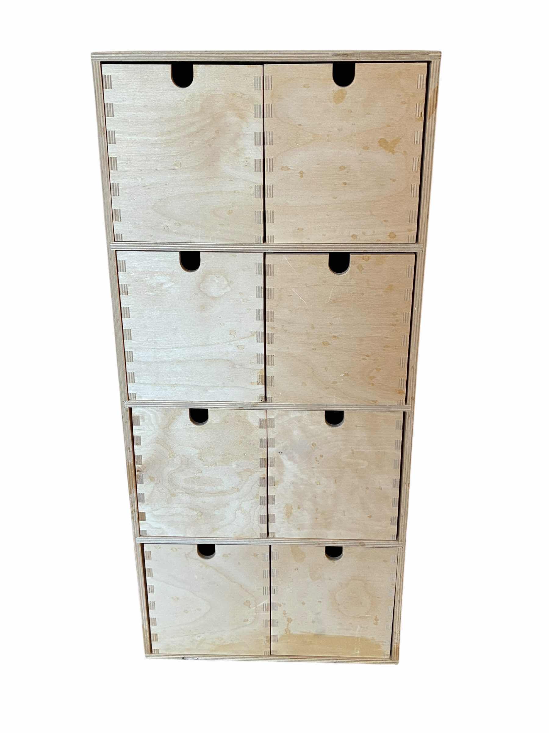 Photo 1 of NATURAL WOOD 8-DRAWER ORGANIZER 12“ X 8“ H27“