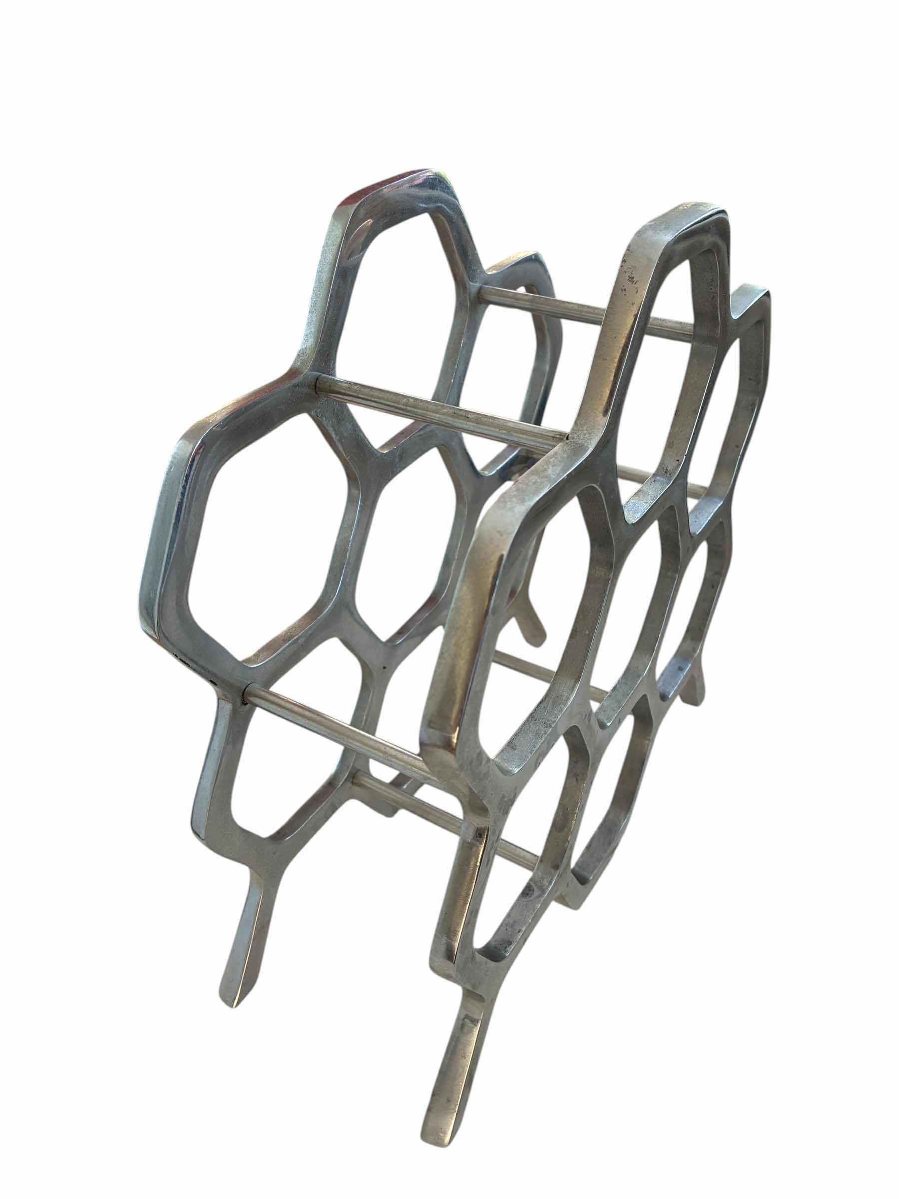 Photo 1 of STAINLESS STEEL HEX 7 WINE BOTTLE TABLE TOP RACK