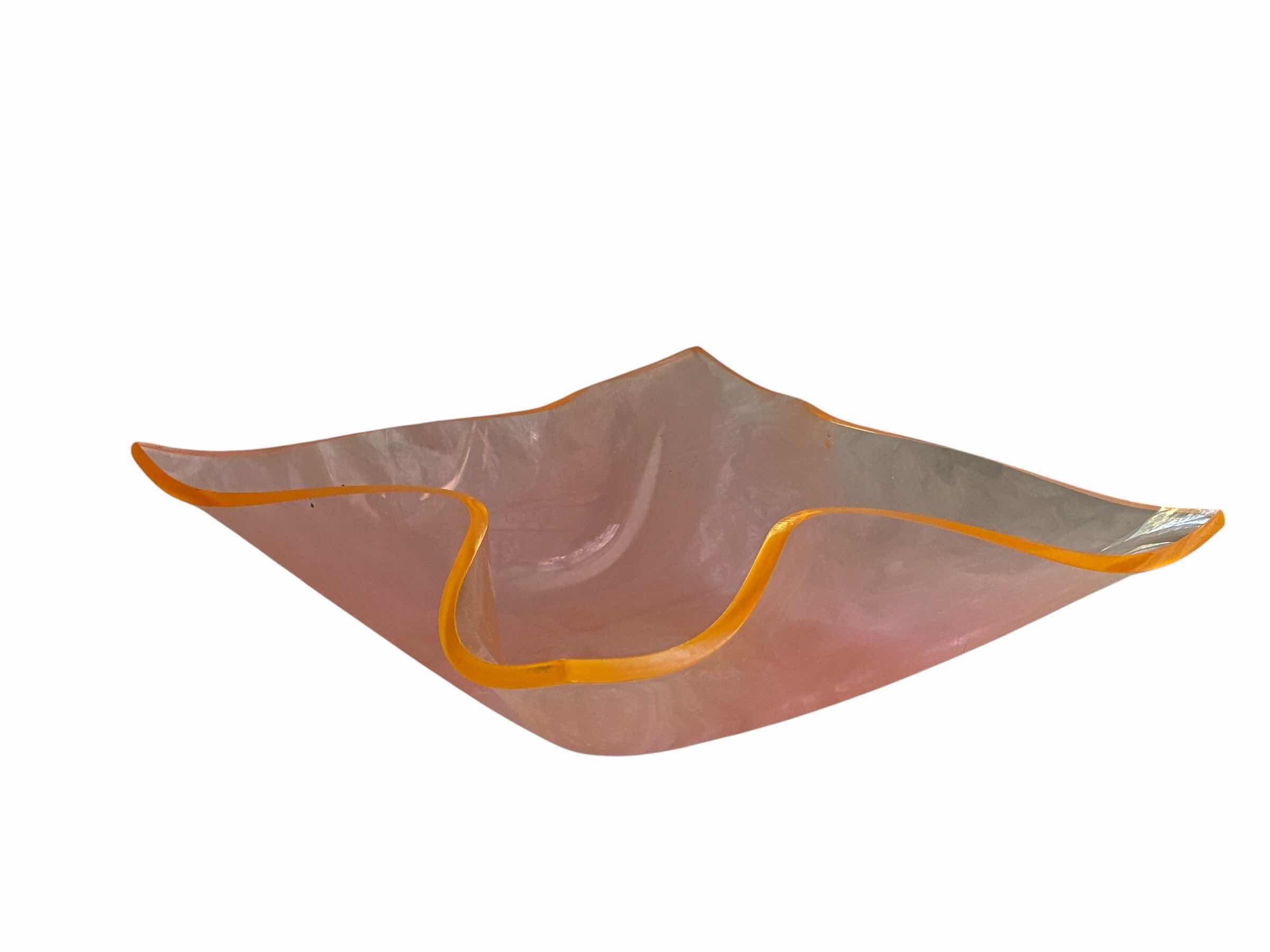 Photo 1 of PINK/ORANGE TINTED ACRYLIC STAR SCULPTED 16” DECORATIVE BOWL