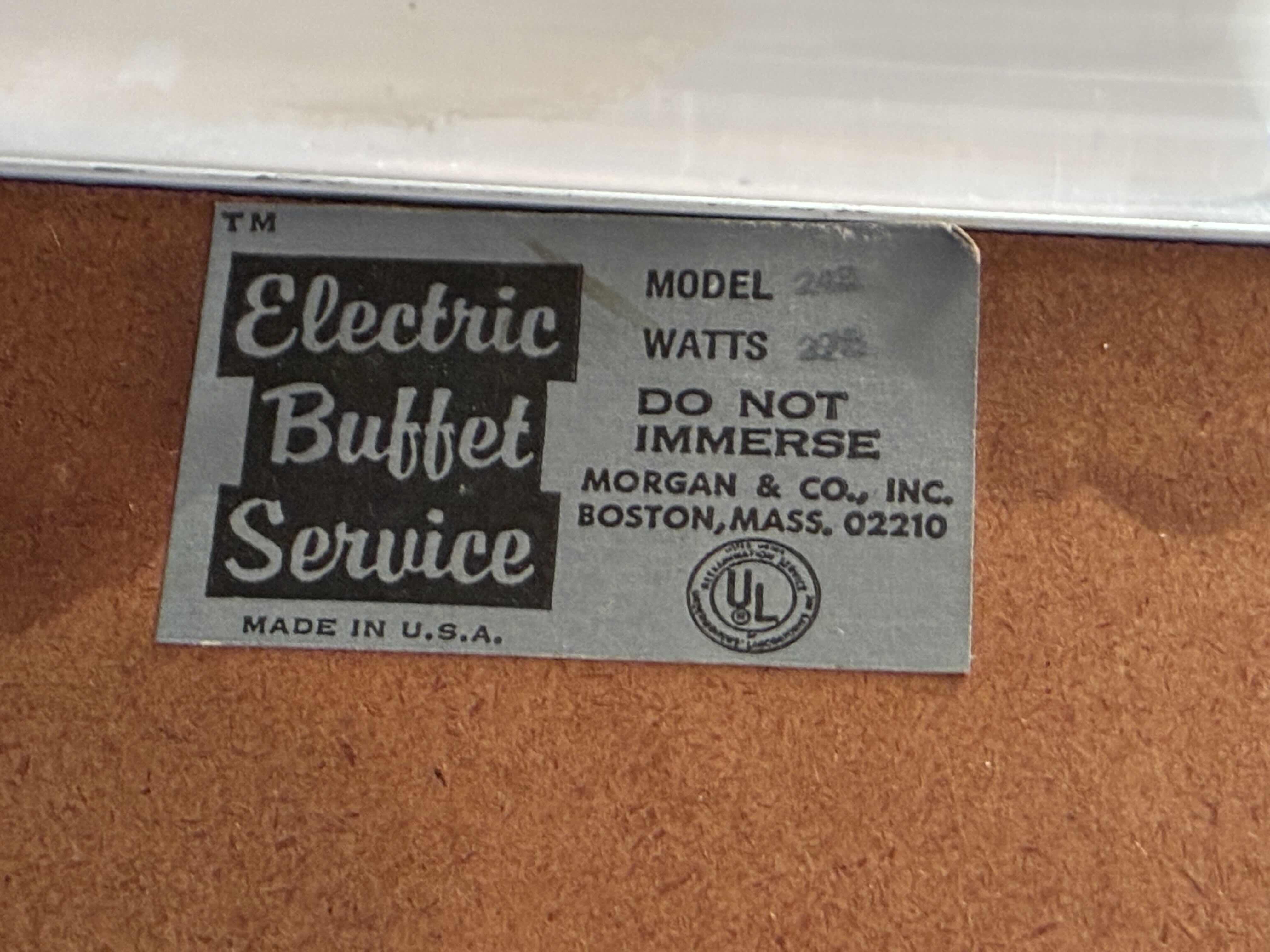 Photo 1 of ELECTRIC BUFFET SERVICE MORGAN BLACK & WHITE HOT PLATE TRAY 24“ X 12“