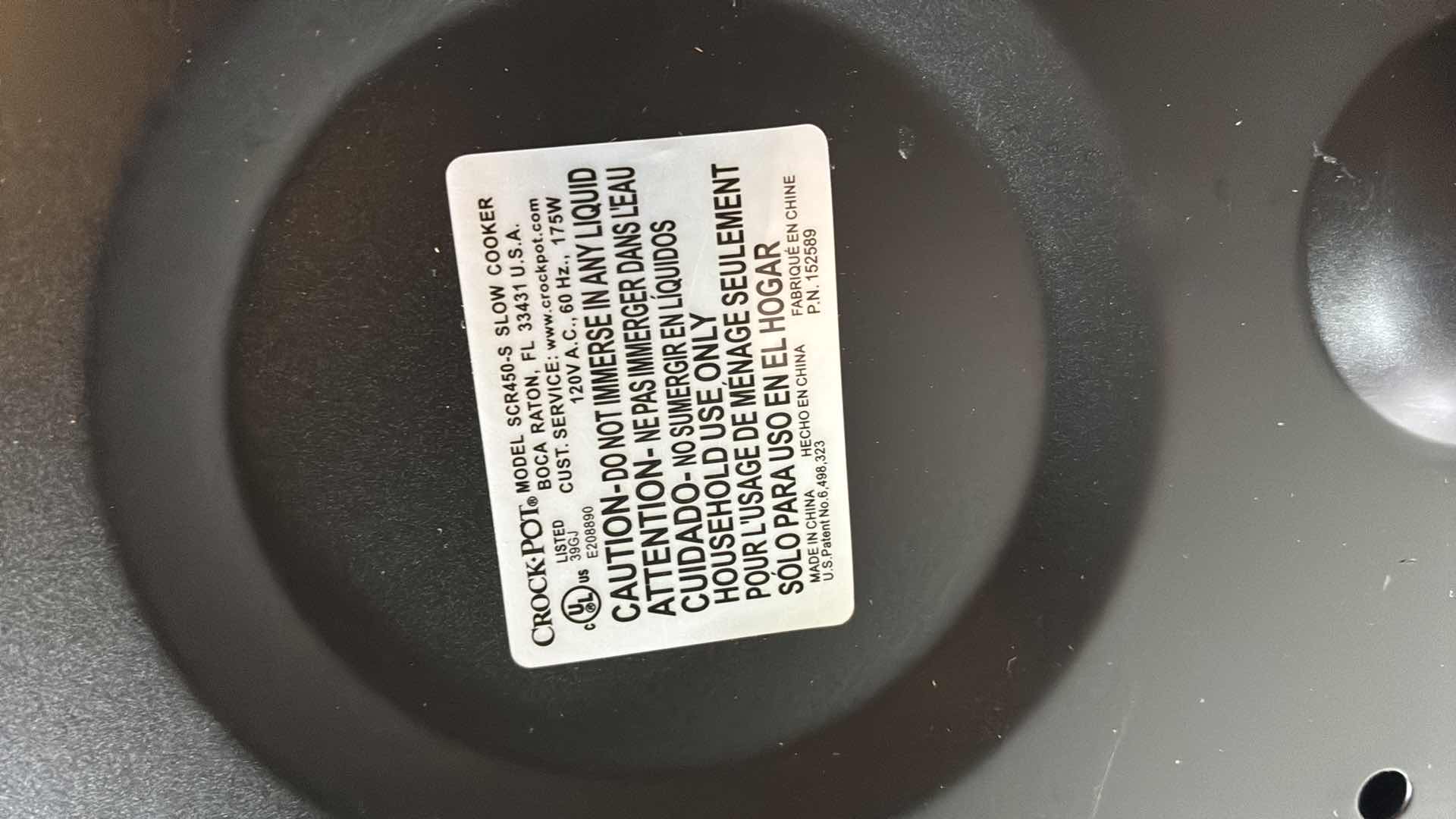 Photo 1 of CROCKPOT STAINLESS STEEL SLOW COOKER SCR450-S
