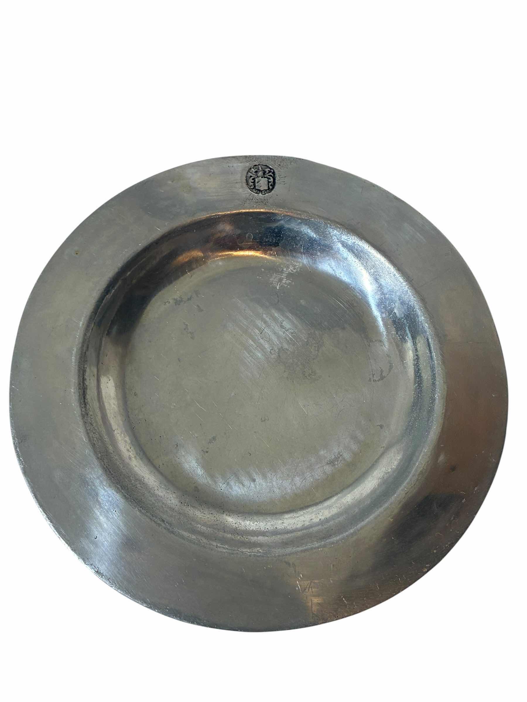 Photo 1 of BWP WALTON COLUMBIA 6PC RIM CRESTED PEWTER 9” PLATES