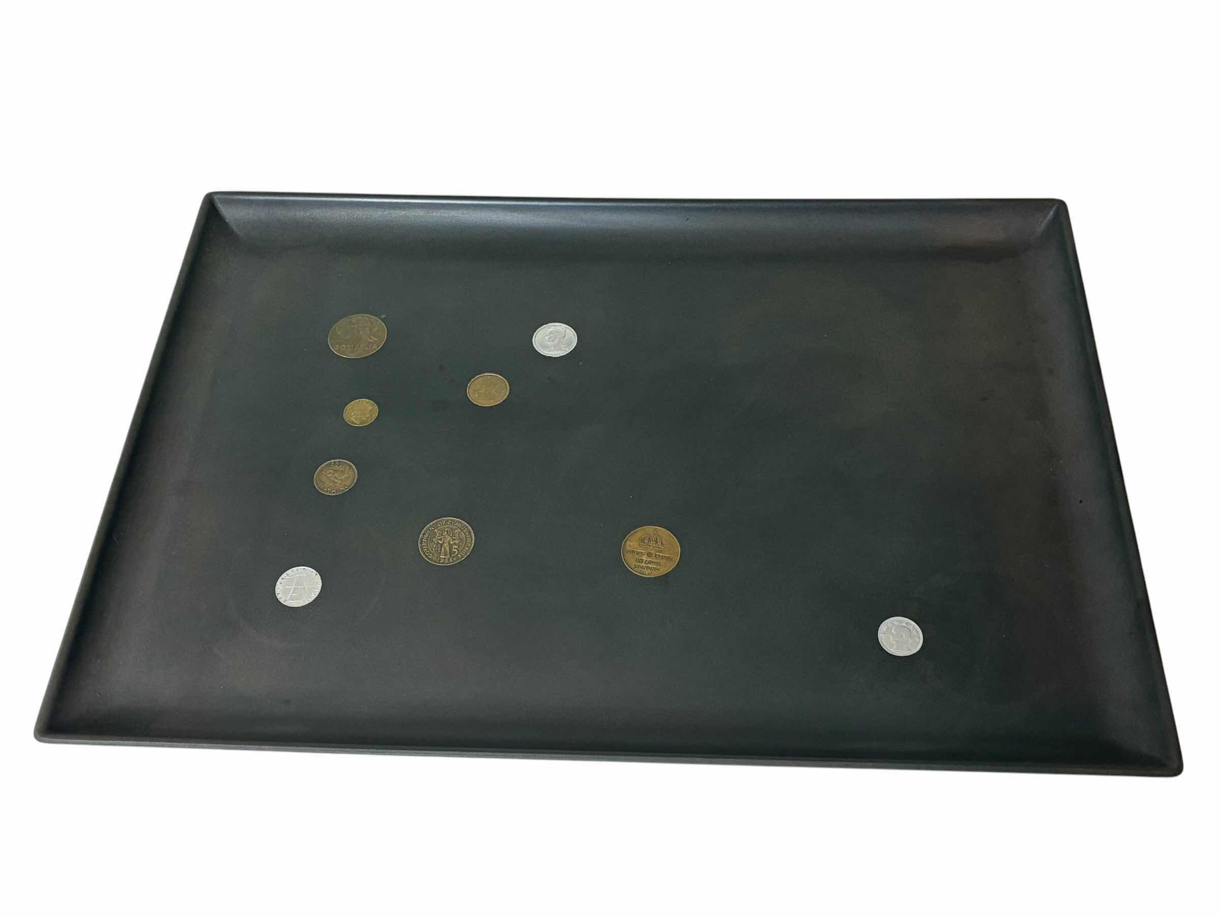 Photo 1 of COUROC BY MONTEREY HAND INLAID COIN DECORATIVE TRAY 18” X 13”