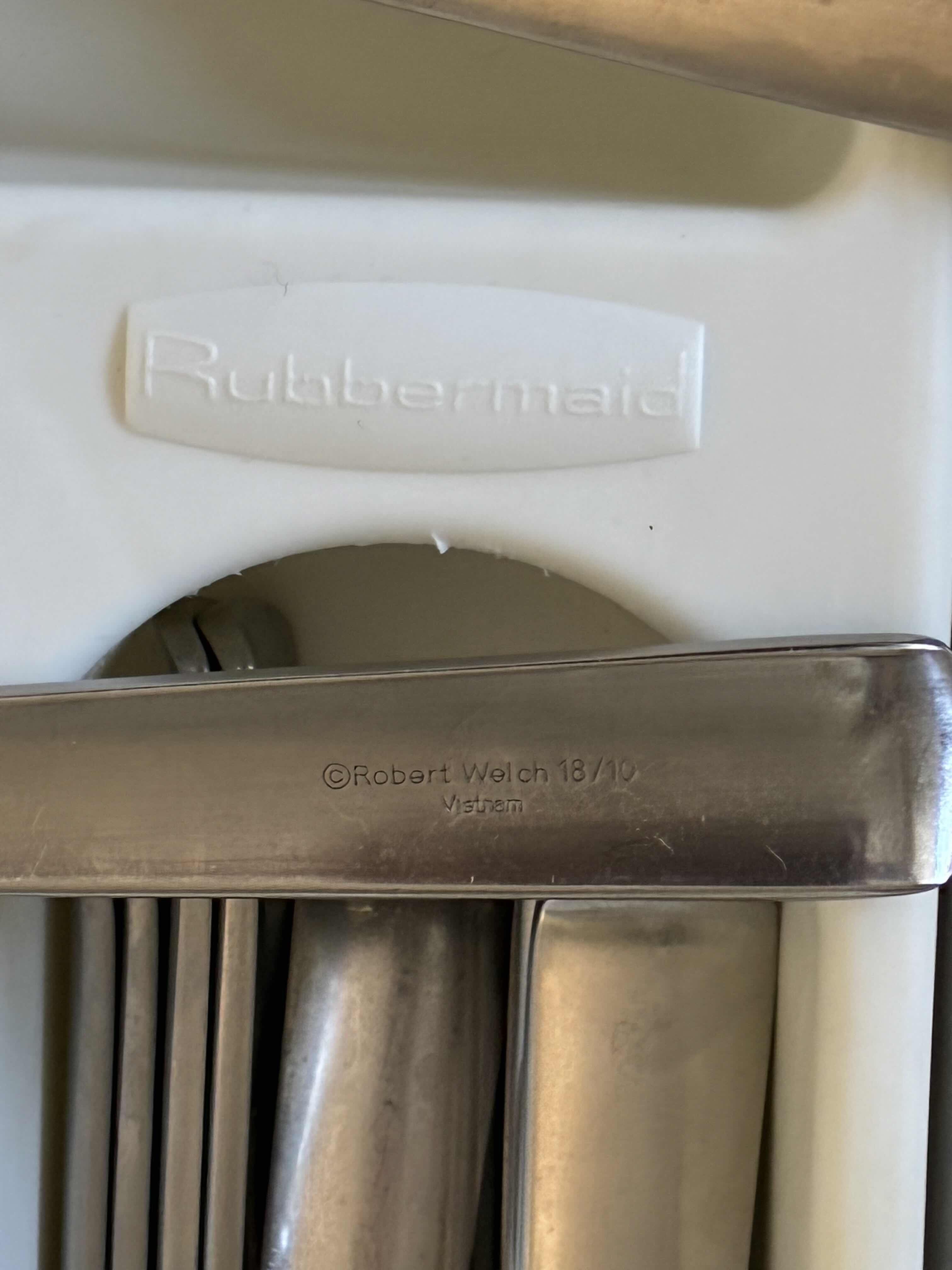 Photo 1 of ROBERT WELCH FLATWARE SET W RUBBERMAID CADDY
