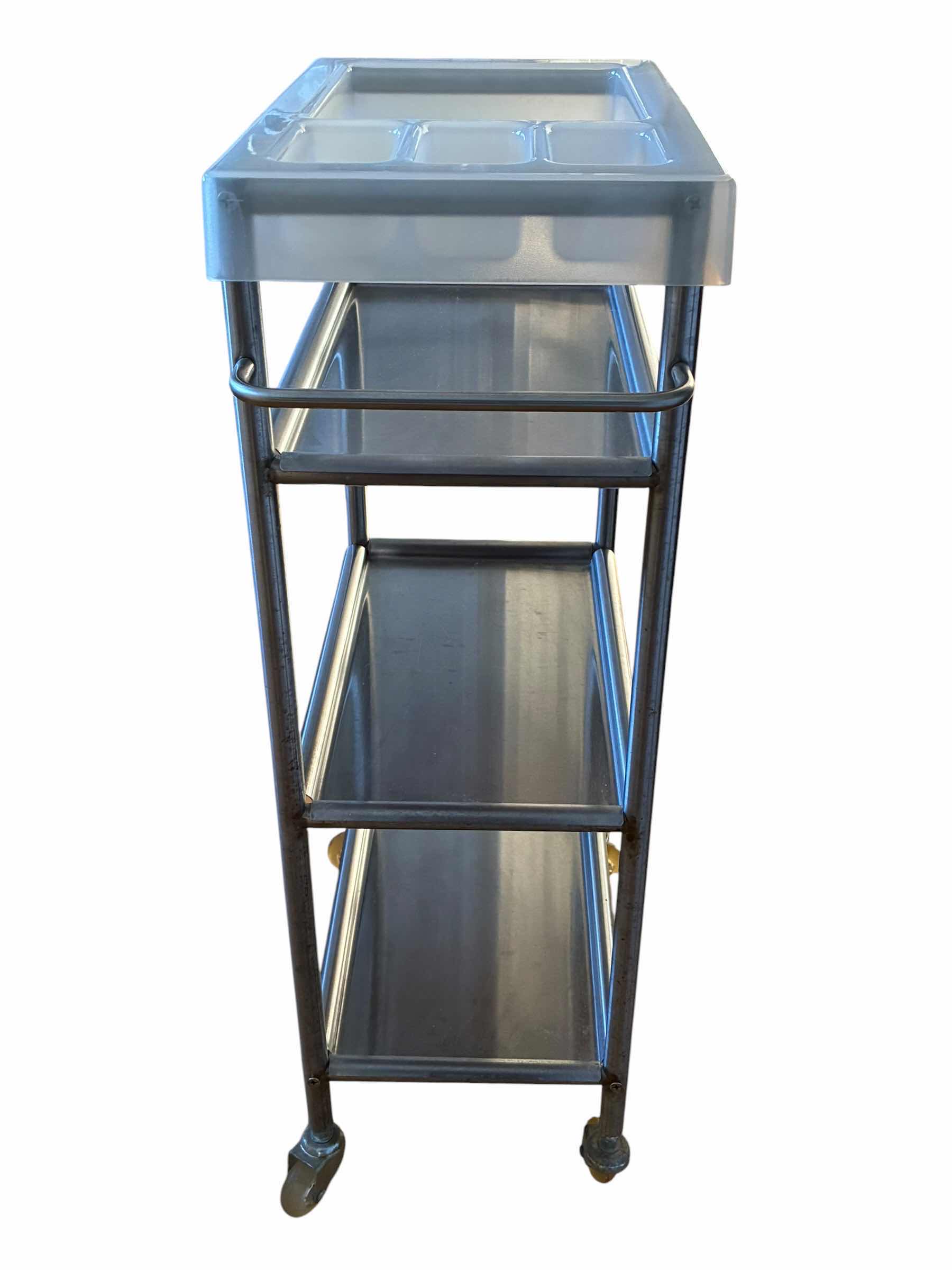 View 2 of IKEA K.HAGBERG STAINLESS STEEL 3-TIER ROLLING SERVER CART 19“ X 10“ X 30“