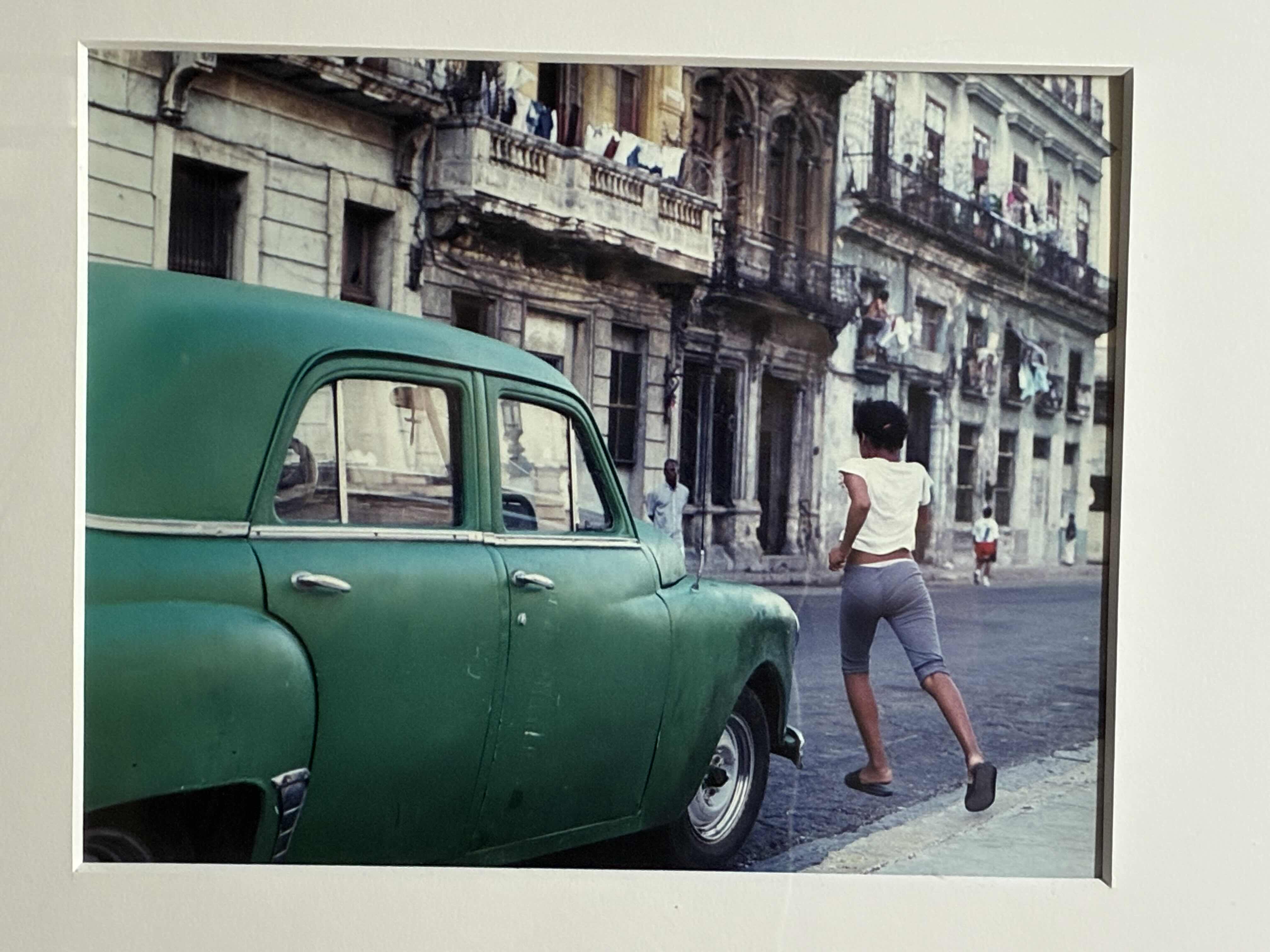 Photo 1 of GREEN CLASSIC CAR INNER CITY FRAMED PHOTOGRAPH ARTWORK 31“ X 23“