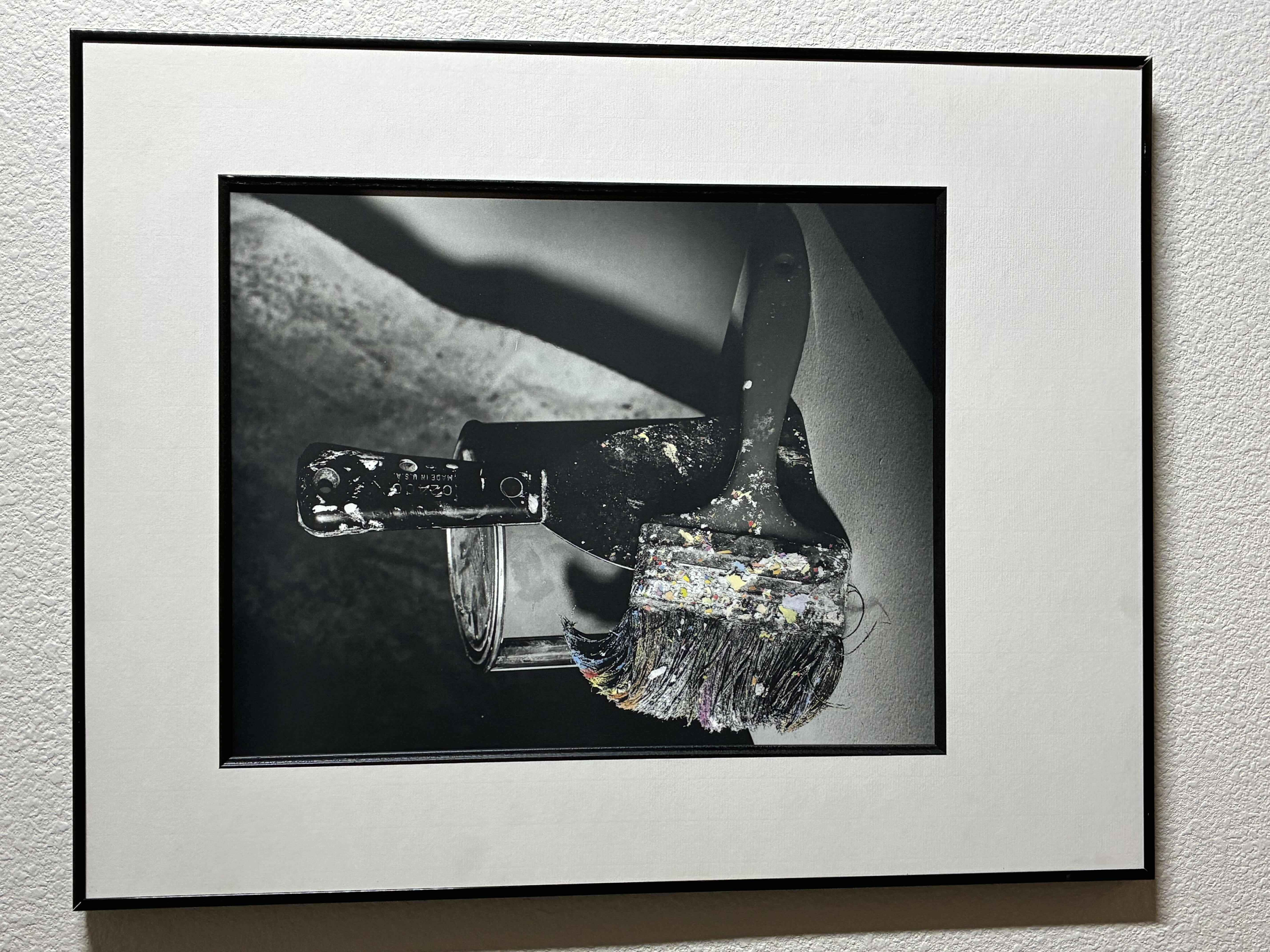 Photo 1 of BLACK & WHITE ACCENTED COLOR PAINTER SUPPLIES, FRAMED PHOTOGRAPH ARTWORK 20” X 25”