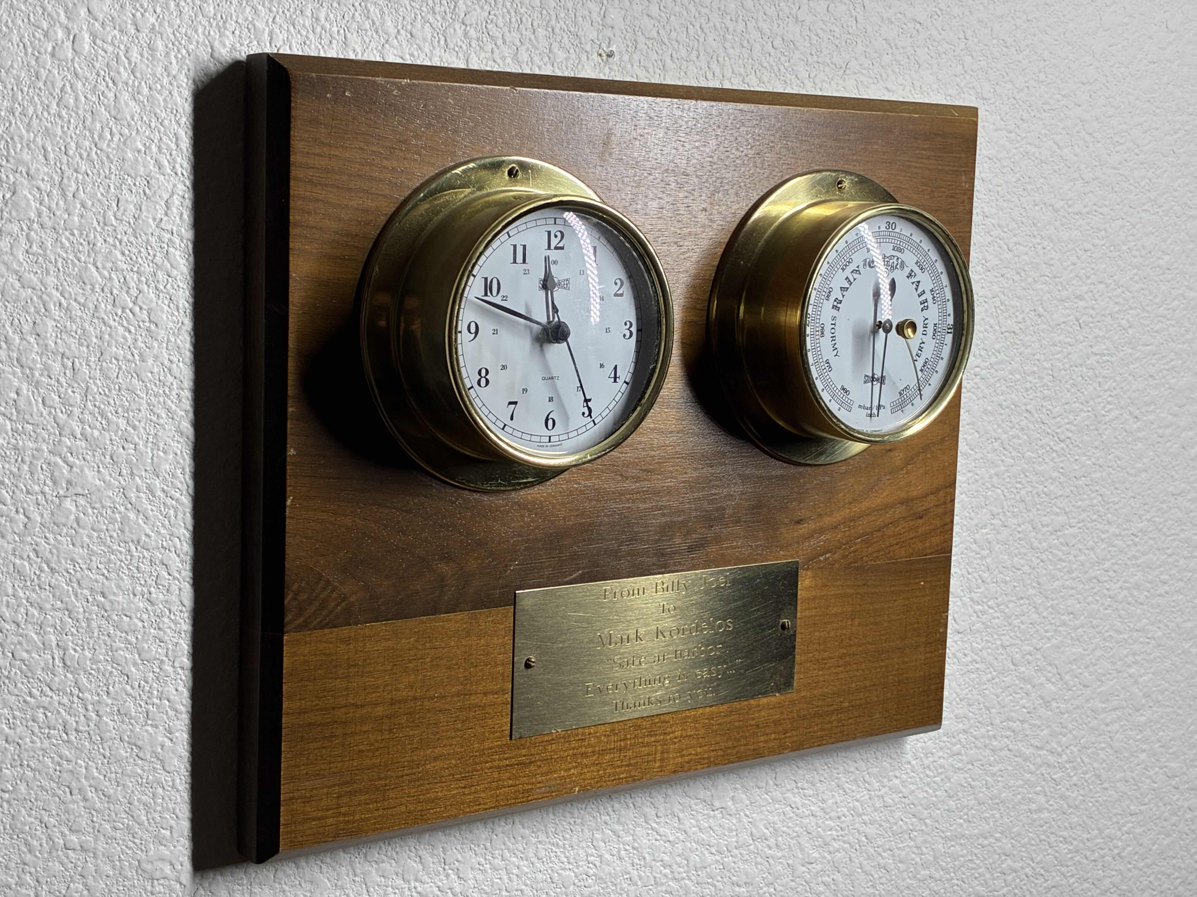 Photo 1 of FROM BILLY JOEL TO MARC KORDELOS “ SAFE AT HARBOR EVERYTHING IS EASY…” THANKS TO YOU STOCK BURGER GAUGE WOOD PLAQUE 12” X 10”
