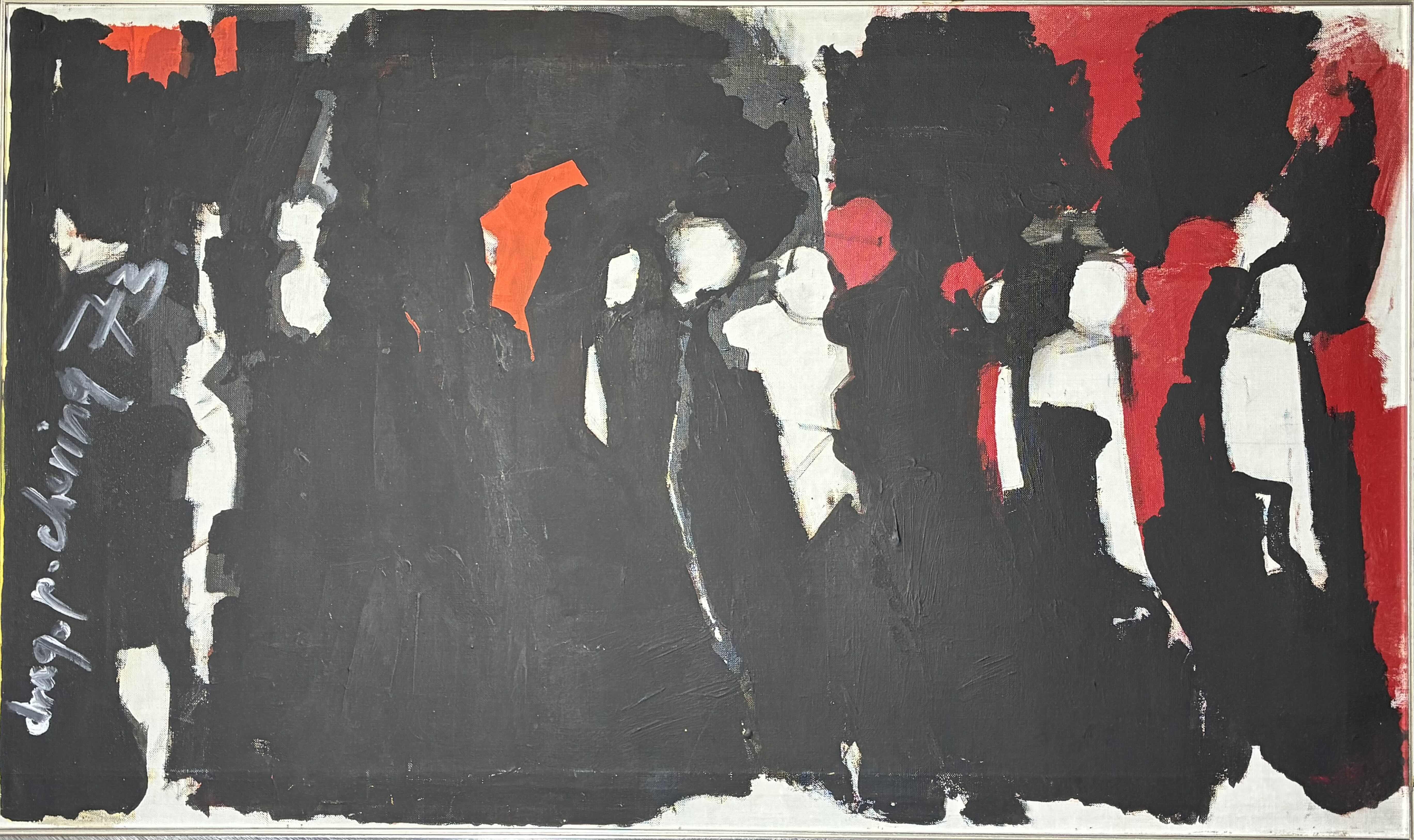 Photo 1 of ABSTRACT CROWD SIGNED BY ARTIST FRAMED CANVAS ARTWORK 41.5“ X 25.5“
