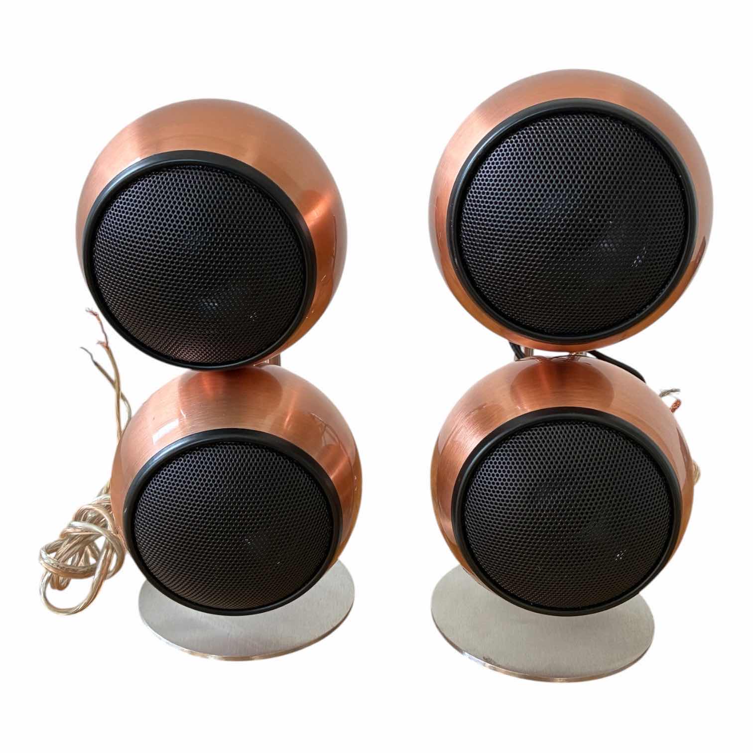 Photo 1 of MOD2 COPPER SPHERE BRUSHED STEEL STAND DESKTOP SPEAKERS H9”